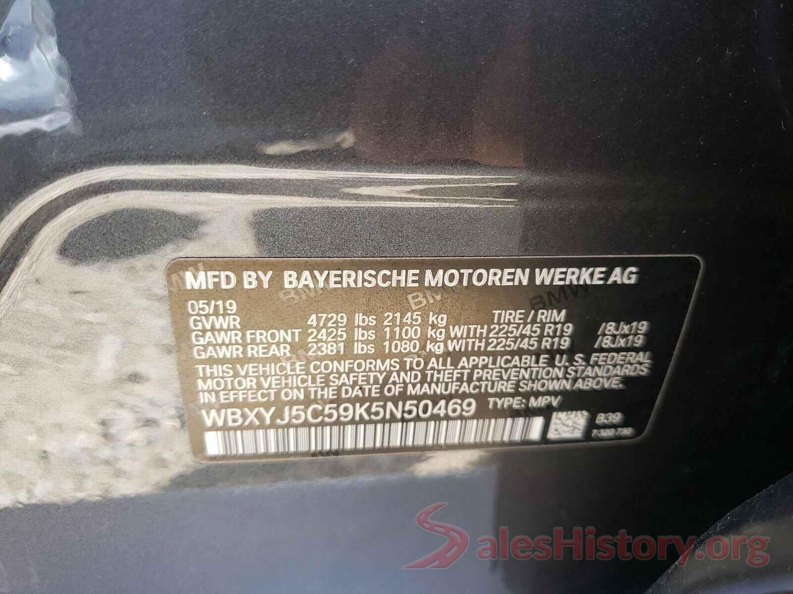 WBXYJ5C59K5N50469 2019 BMW X2