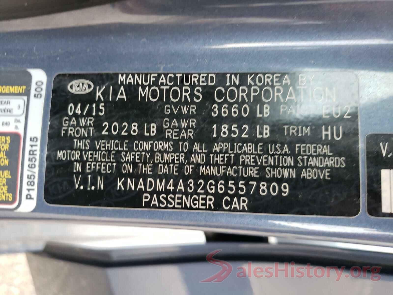 KNADM4A32G6557809 2016 KIA RIO