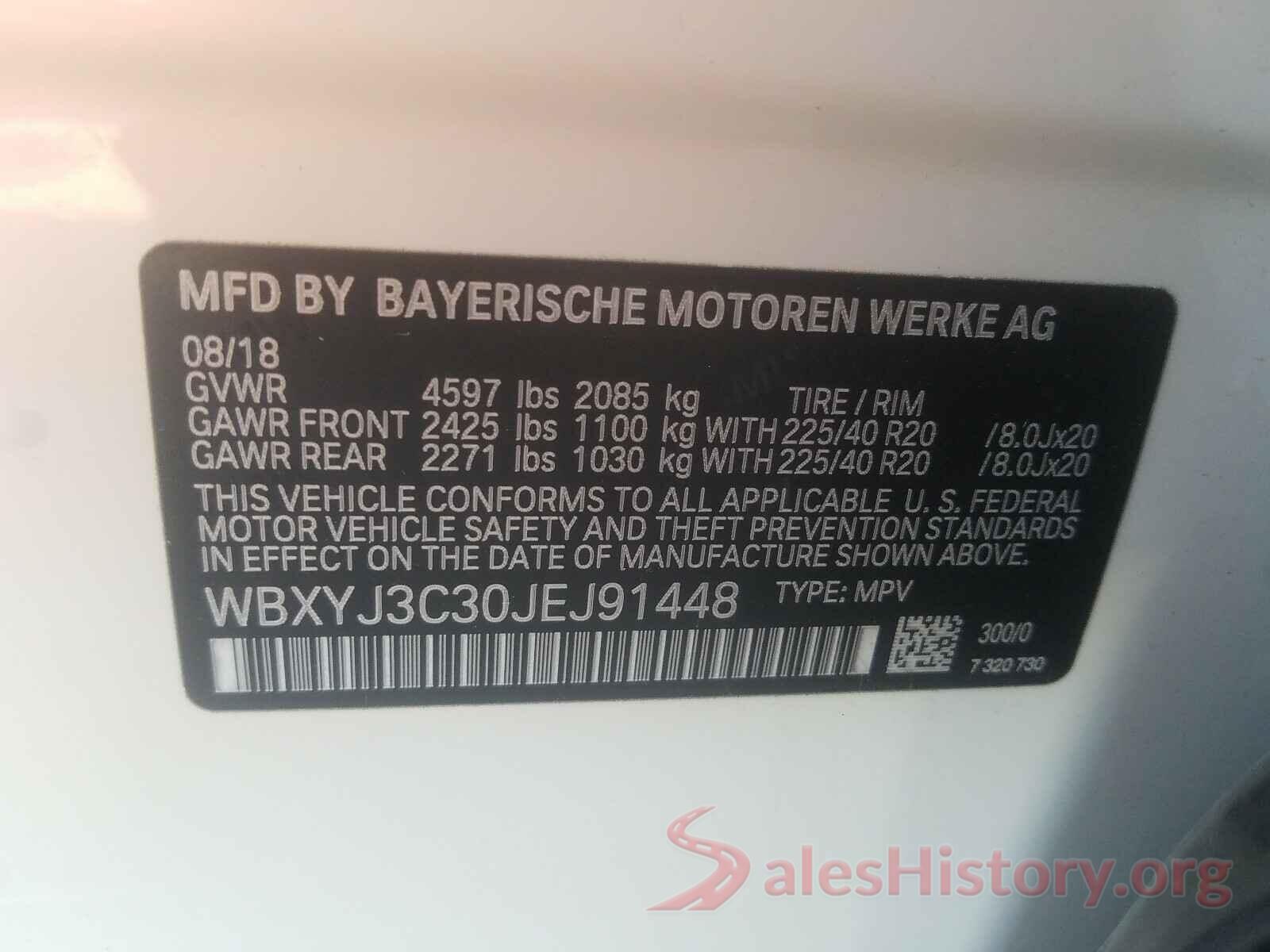 WBXYJ3C30JEJ91448 2018 BMW X2