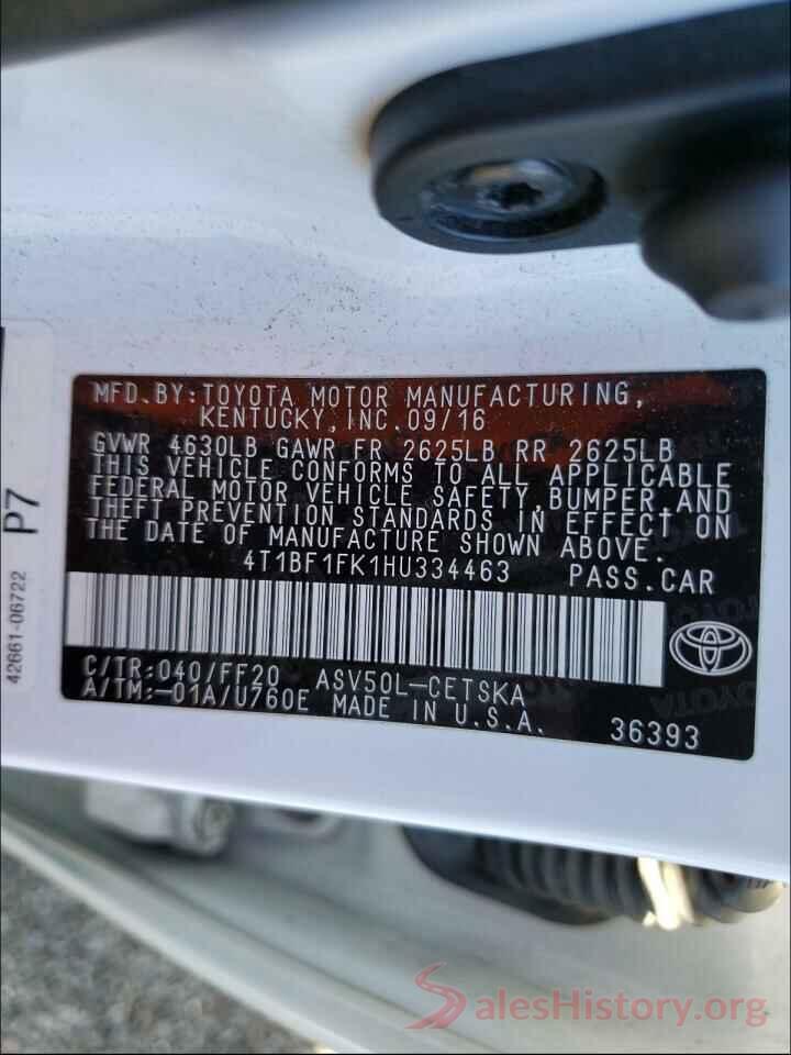 4T1BF1FK1HU334463 2017 TOYOTA CAMRY