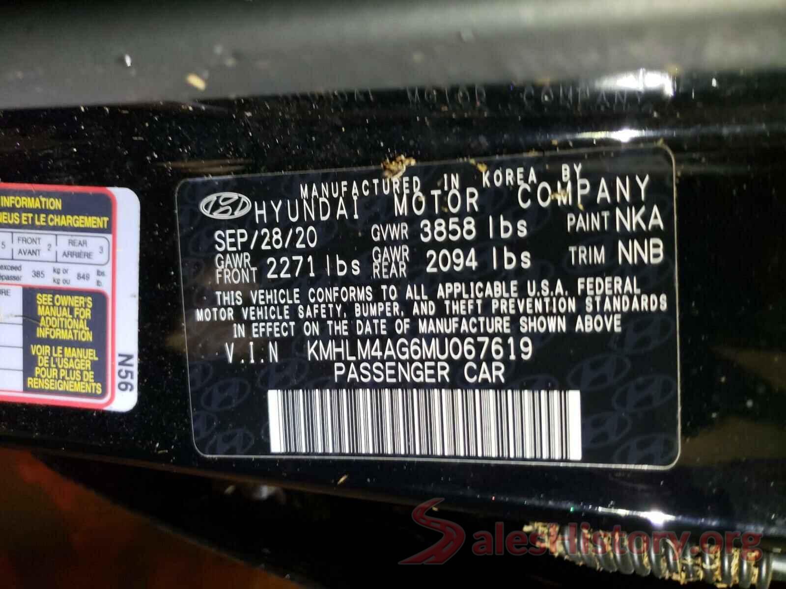 KMHLM4AG6MU067619 2021 HYUNDAI ELANTRA