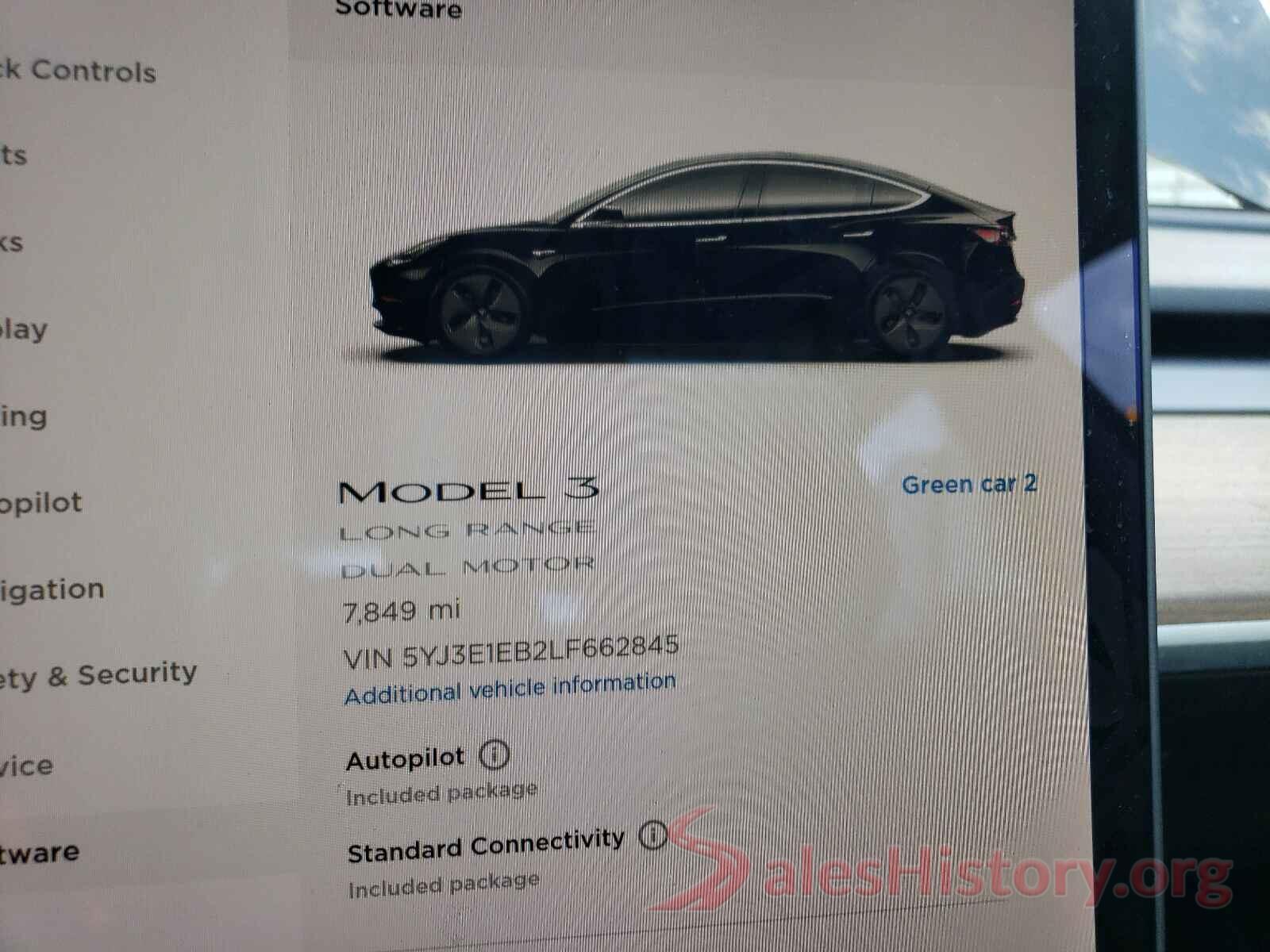 5YJ3E1EB2LF662845 2020 TESLA MODEL 3