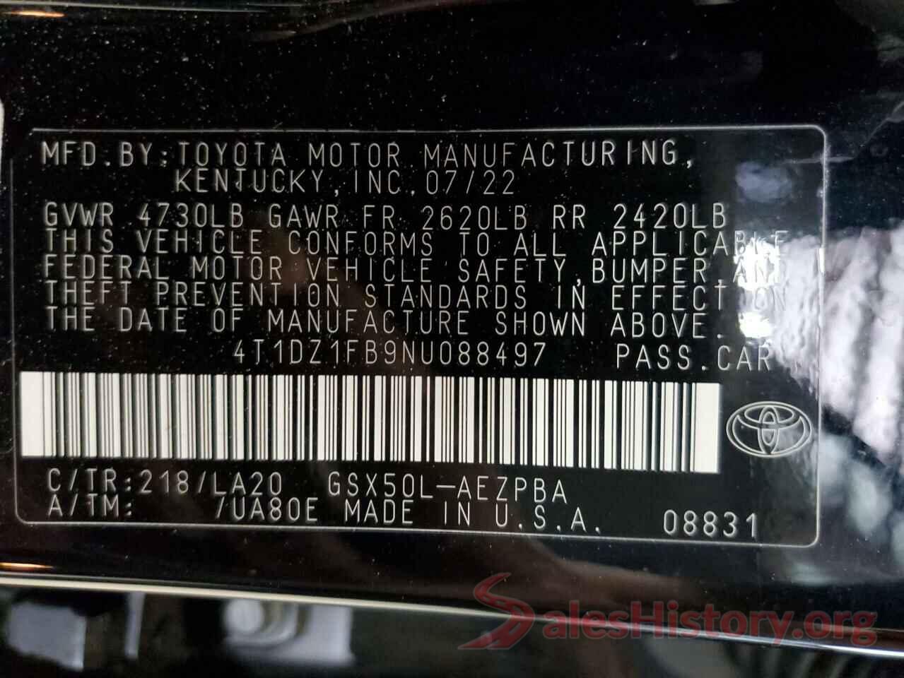 4T1DZ1FB9NU088497 2022 TOYOTA AVALON