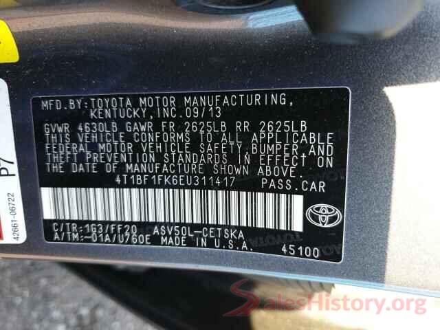 4T1BF1FK6EU311417 2014 TOYOTA CAMRY