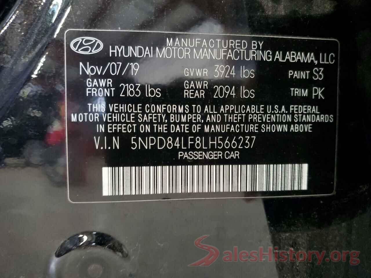 5NPD84LF8LH566237 2020 HYUNDAI ELANTRA