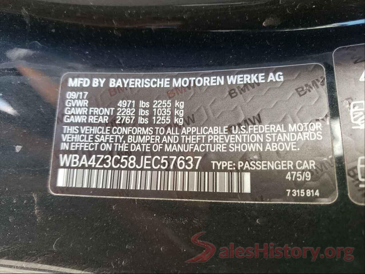 WBA4Z3C58JEC57637 2018 BMW 4 SERIES