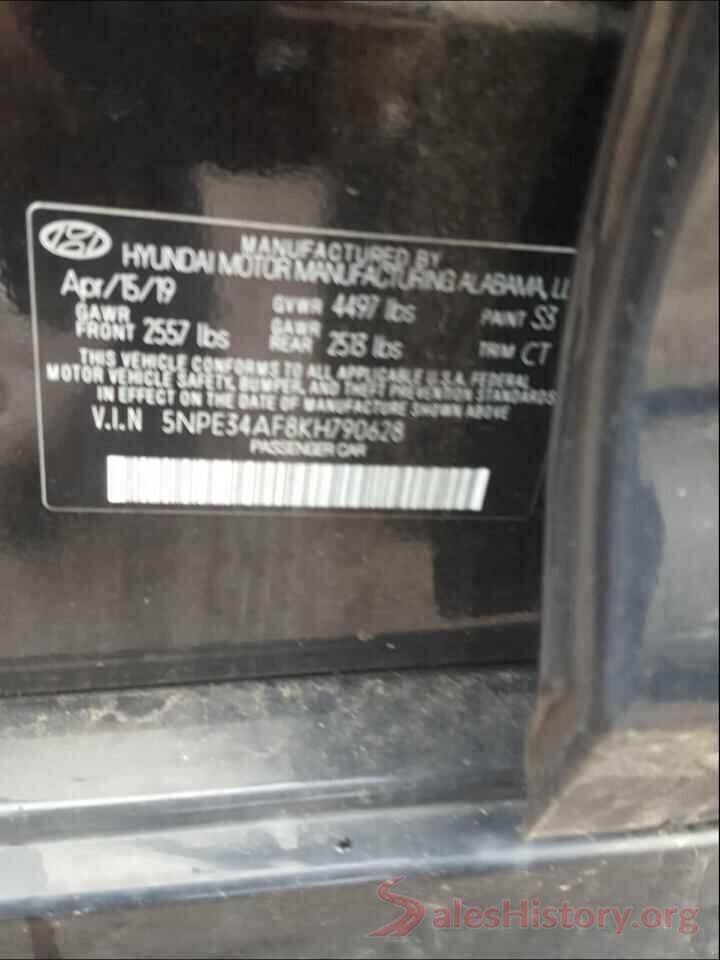 5NPE34AF8KH790628 2019 HYUNDAI SONATA