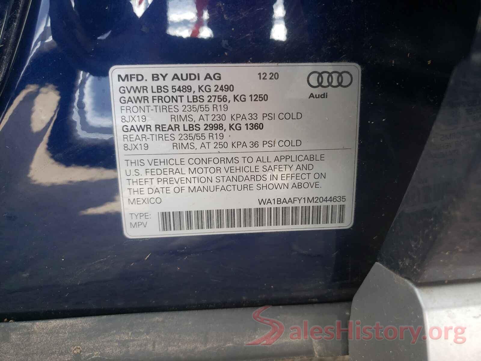 WA1BAAFY1M2044635 2021 AUDI Q5