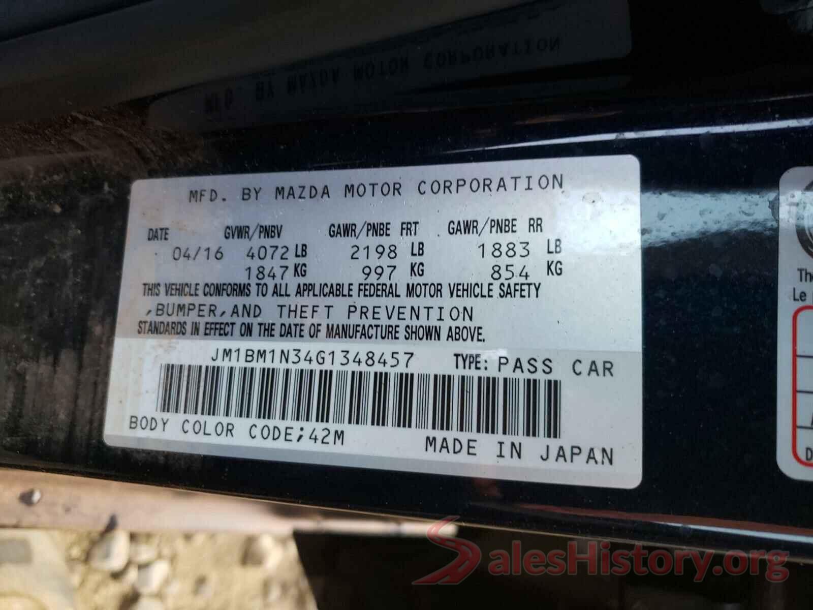 JM1BM1N34G1348457 2016 MAZDA 3