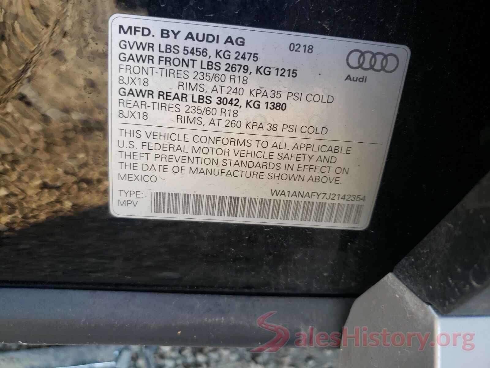 WA1ANAFY7J2142354 2018 AUDI Q5