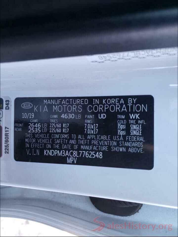 KNDPM3AC8L7762548 2020 KIA SPORTAGE