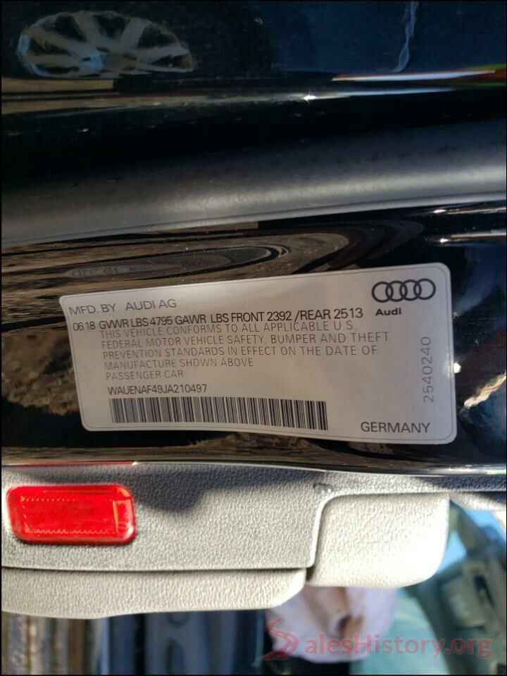 WAUENAF49JA210497 2018 AUDI A4