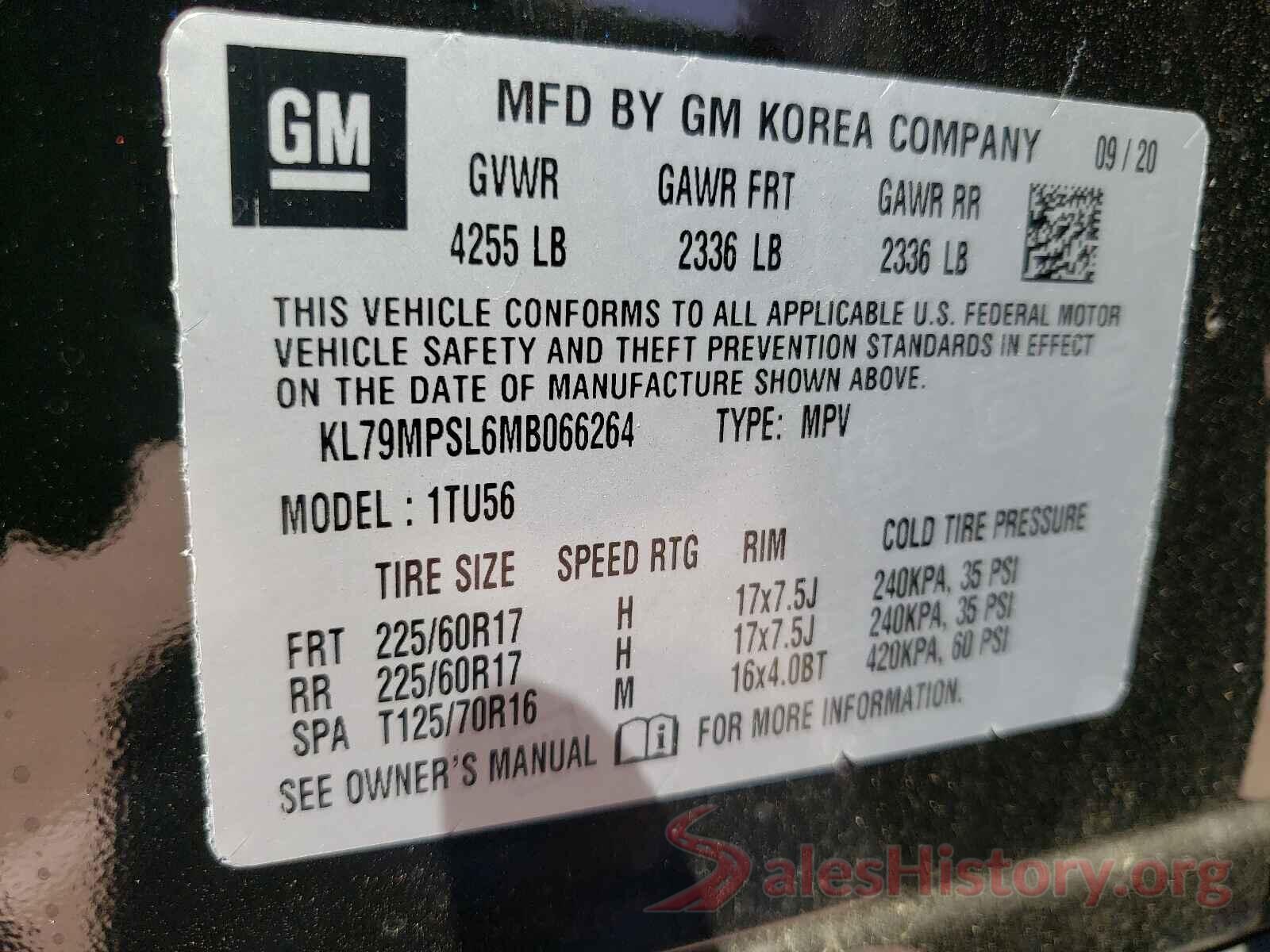 KL79MPSL6MB066264 2021 CHEVROLET TRAILBLAZE