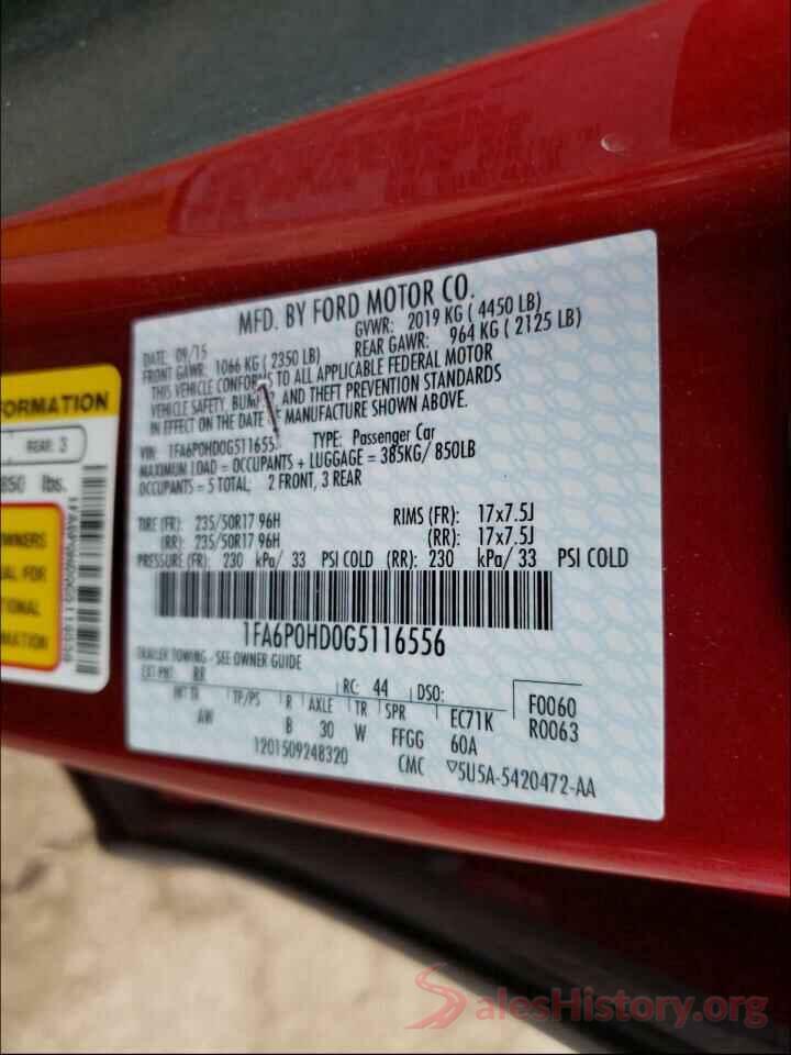 1FA6P0HD0G5116556 2016 FORD FUSION