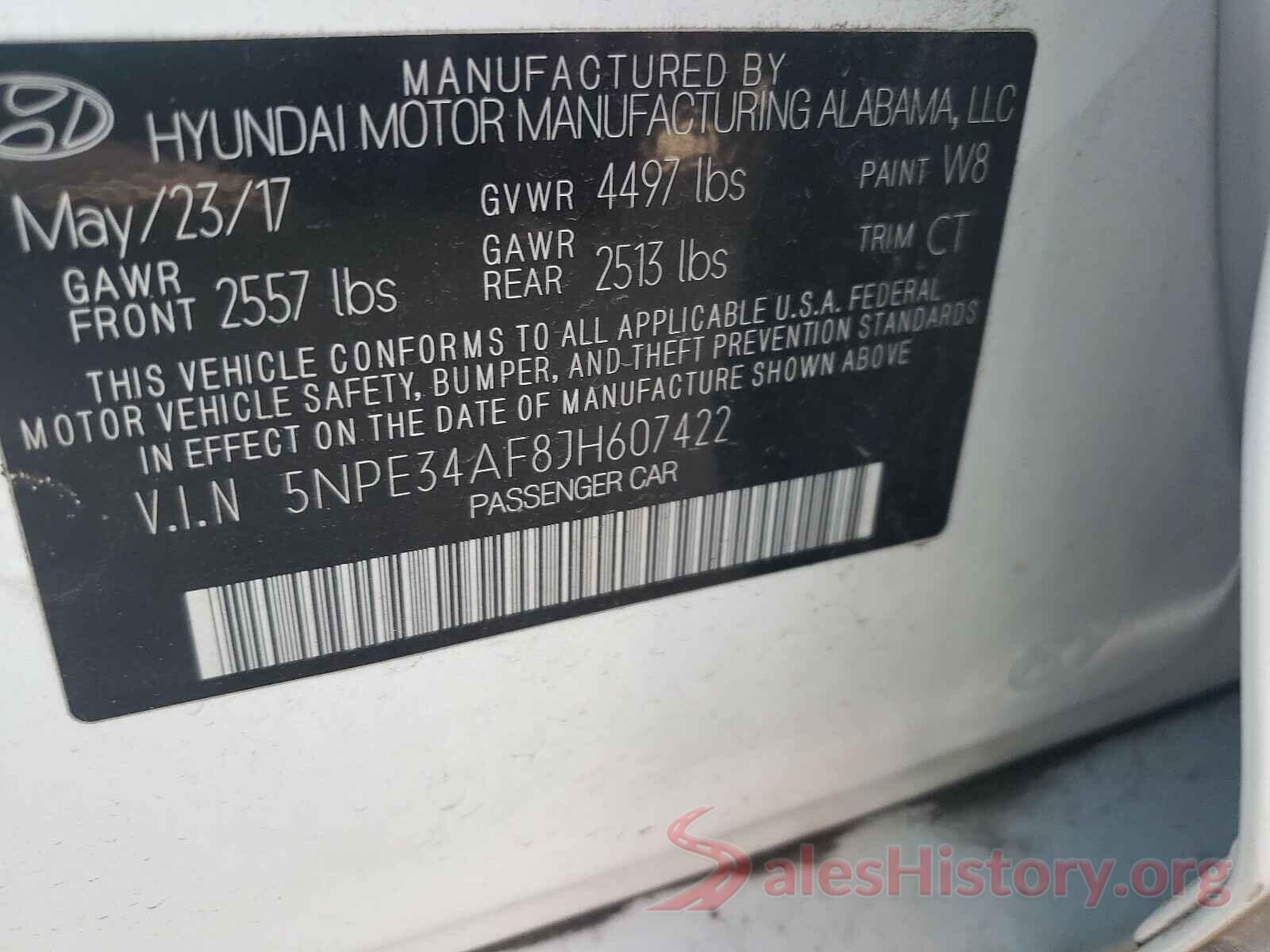 5NPE34AF8JH607422 2018 HYUNDAI SONATA