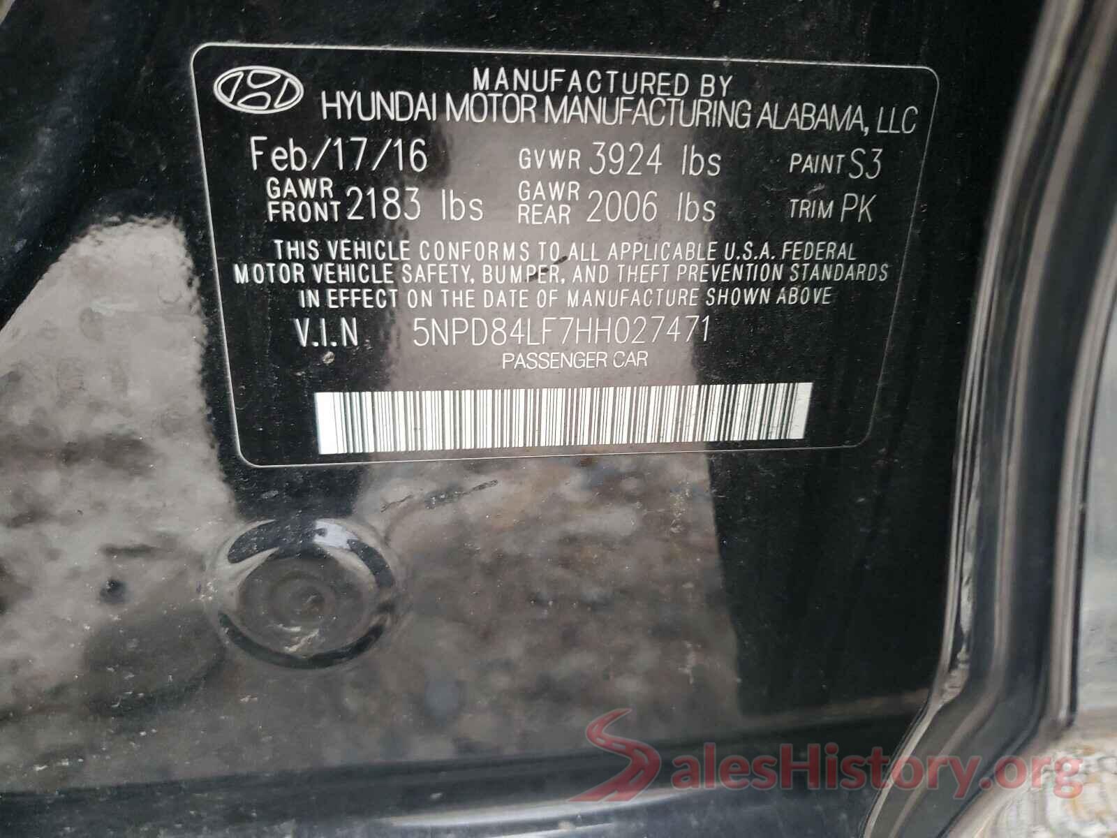 5NPD84LF7HH027471 2017 HYUNDAI ELANTRA