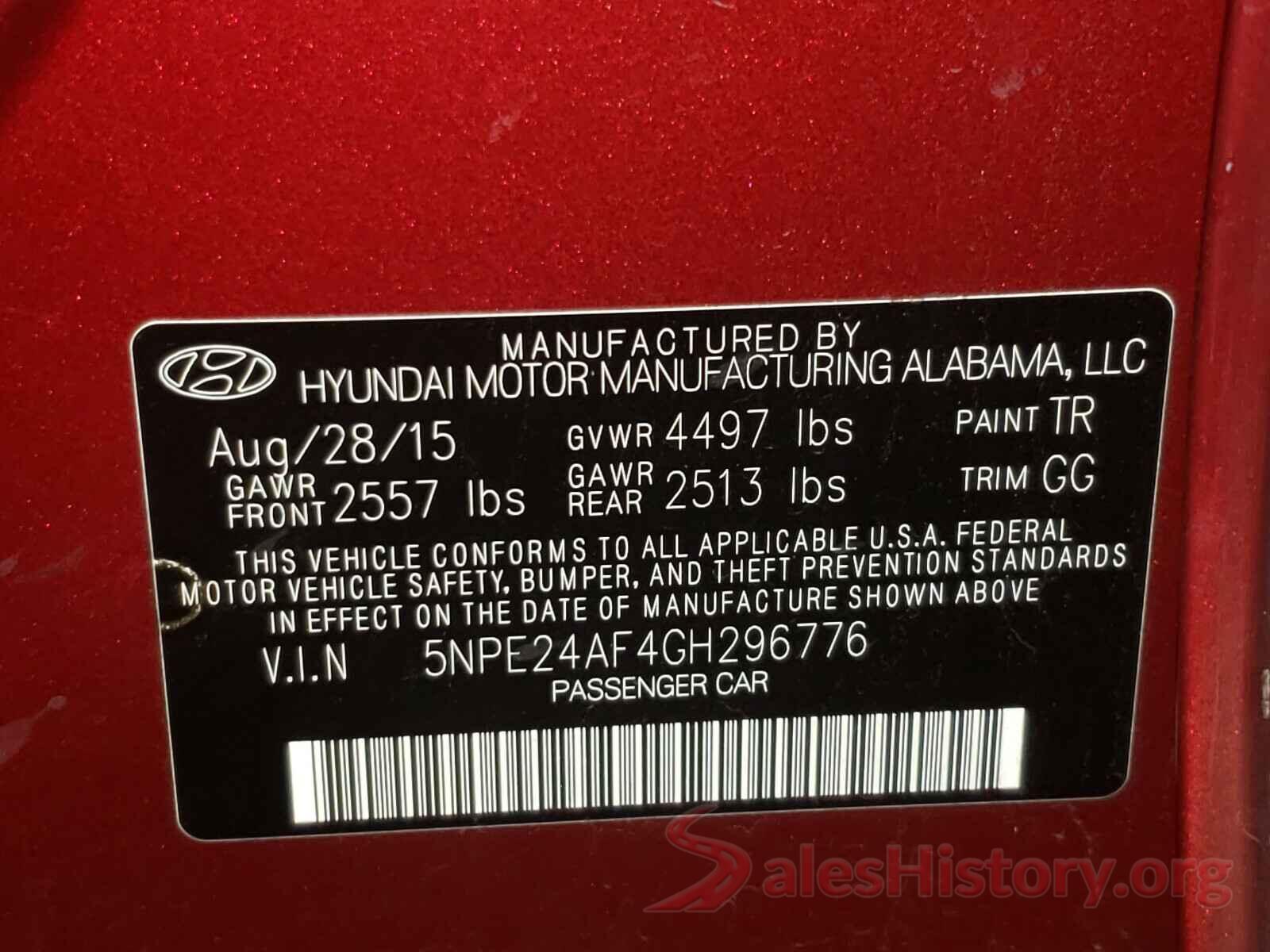 5NPE24AF4GH296776 2016 HYUNDAI SONATA