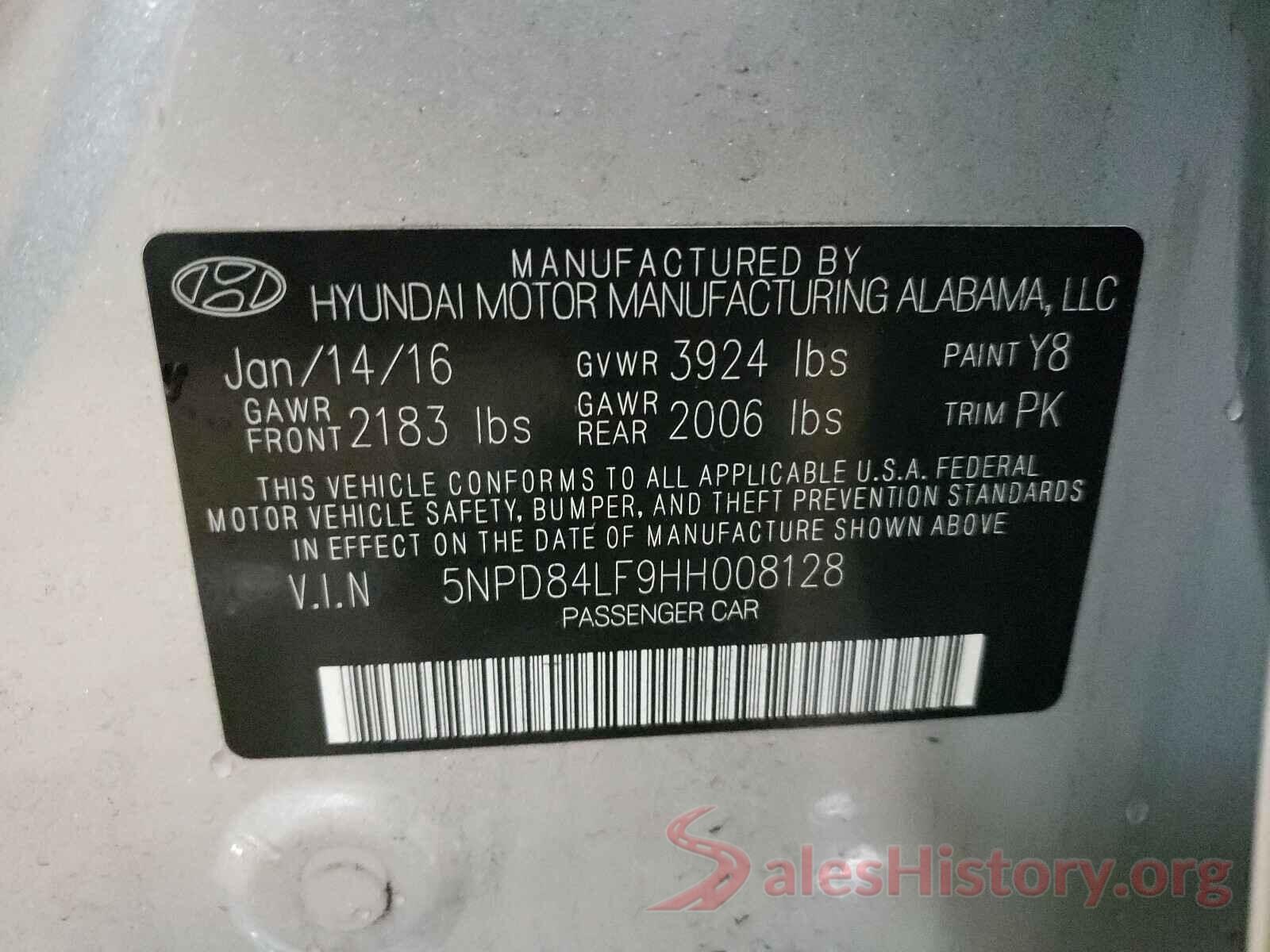 5NPD84LF9HH008128 2017 HYUNDAI ELANTRA