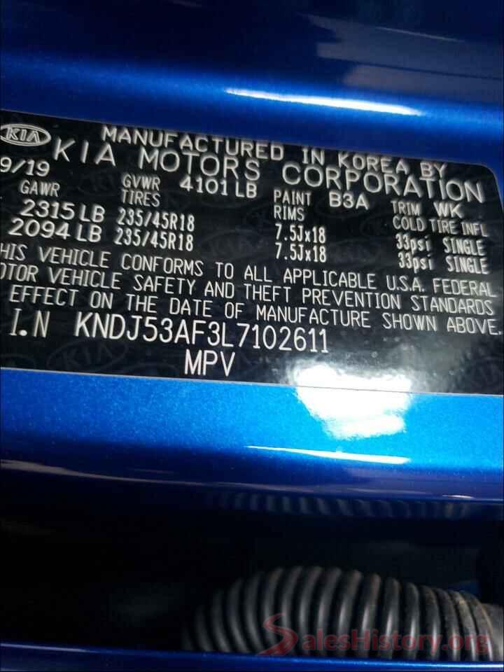 KNDJ53AF3L7102611 2020 KIA SOUL