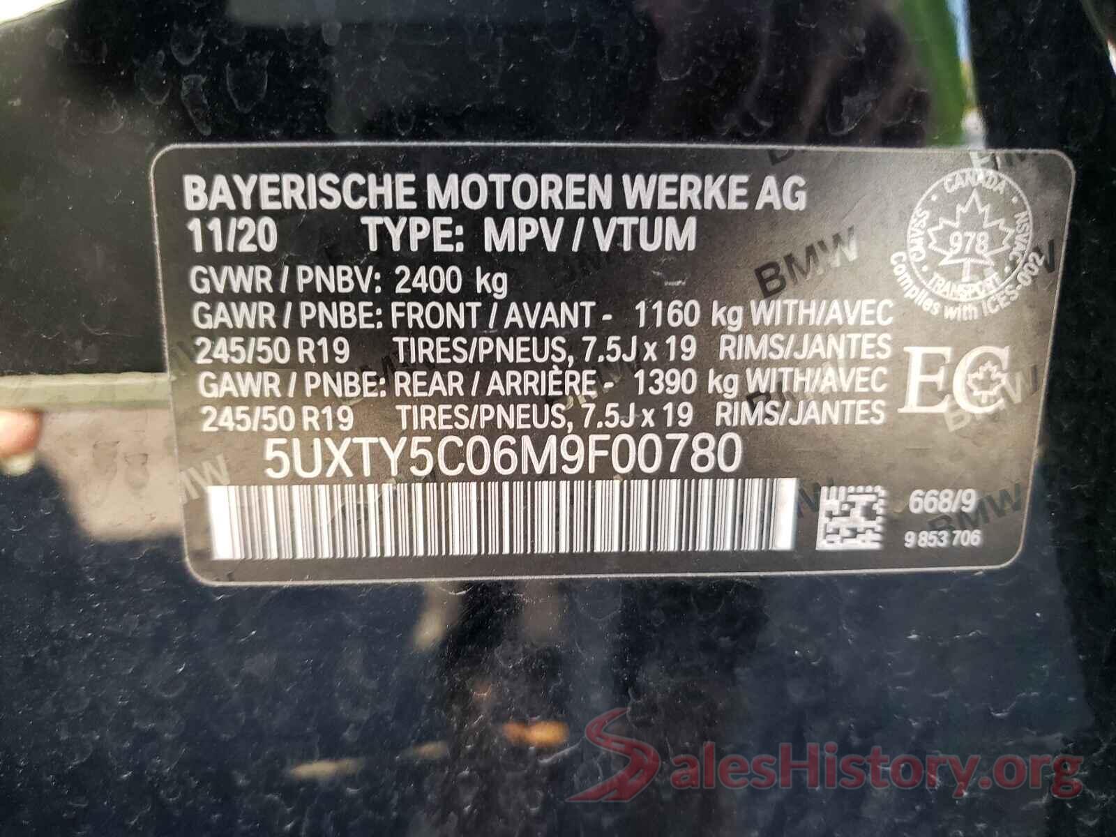 5UXTY5C06M9F00780 2021 BMW X3