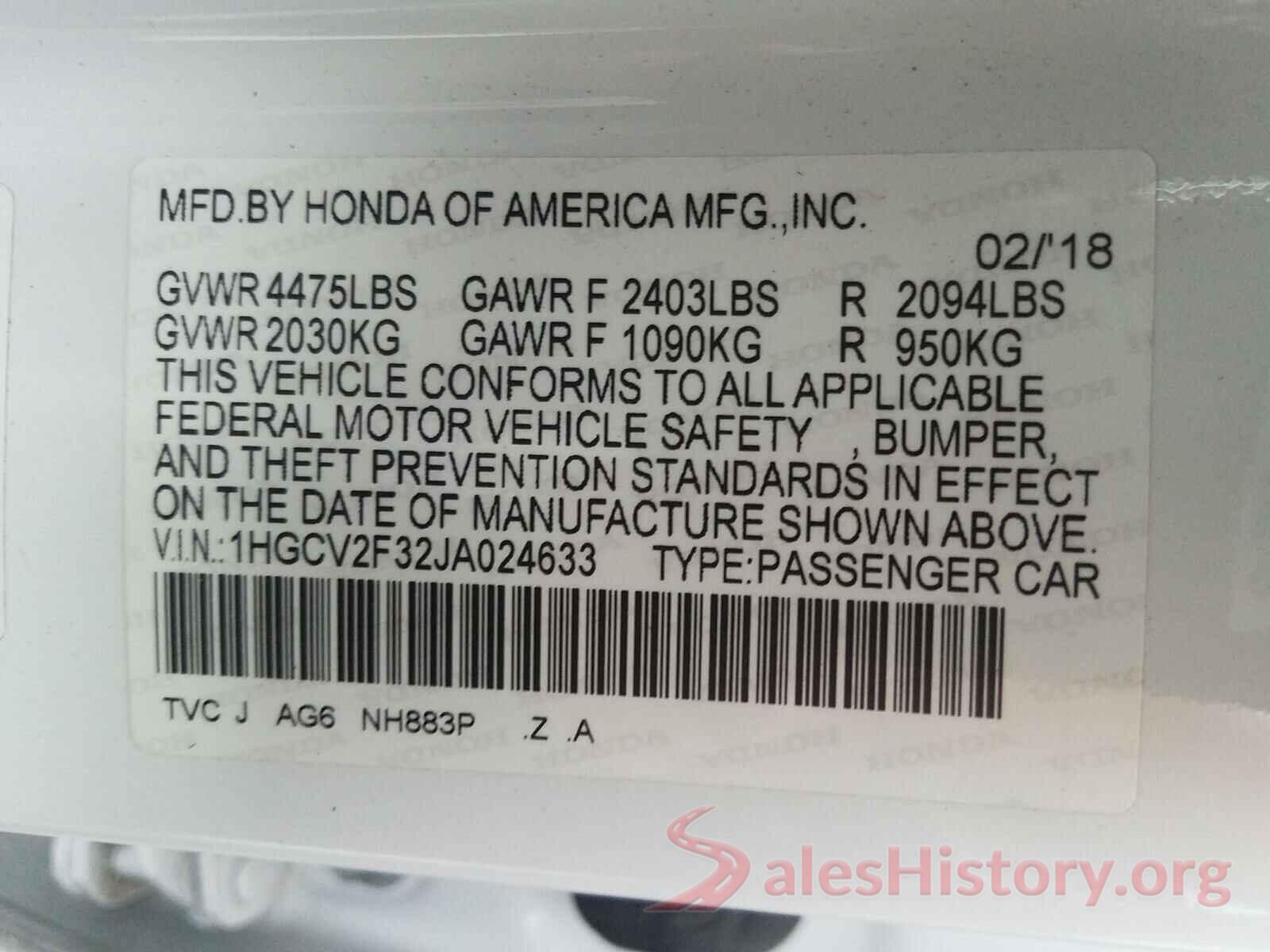 1HGCV2F32JA024633 2018 HONDA ACCORD