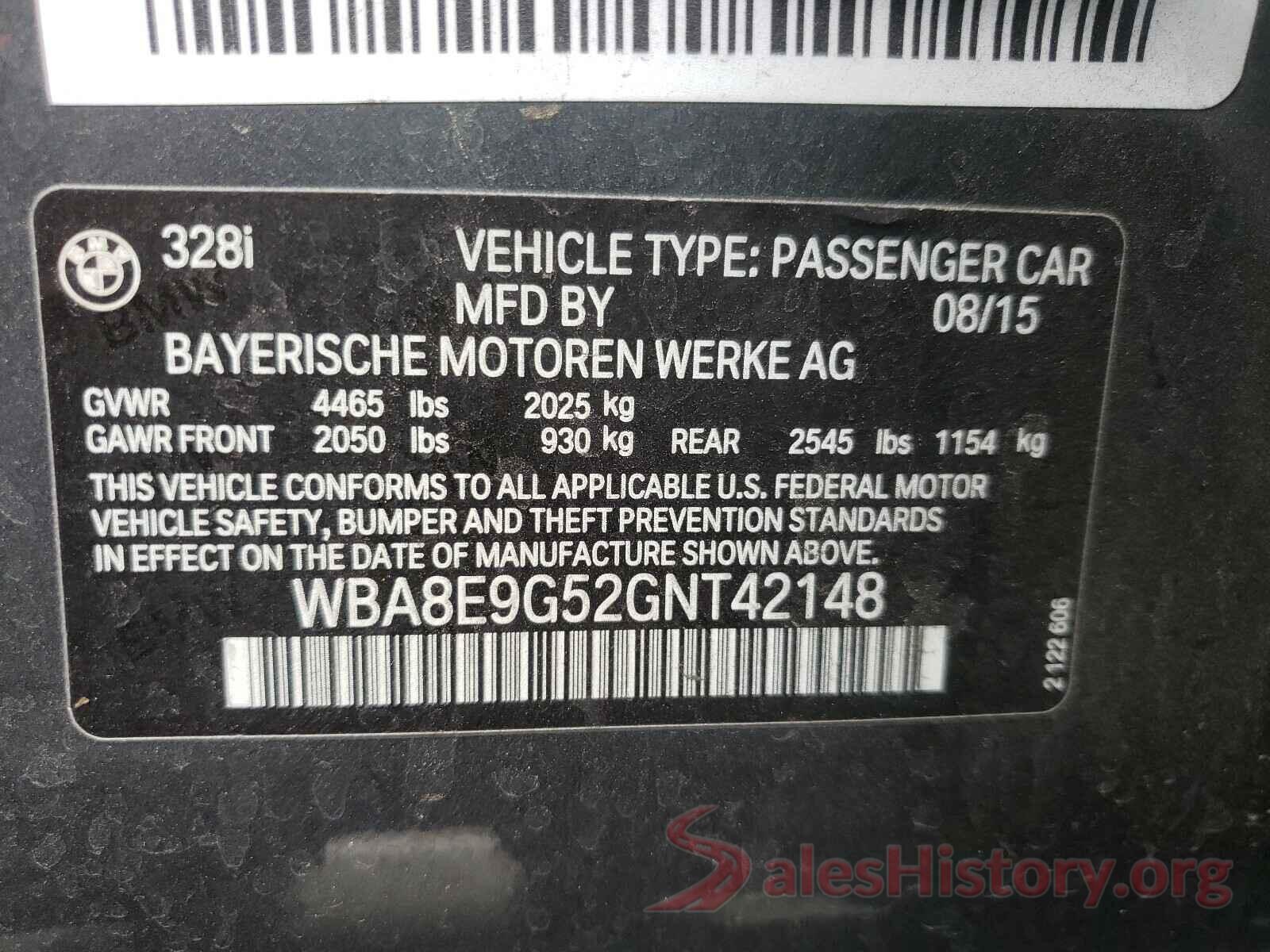 WBA8E9G52GNT42148 2016 BMW 3 SERIES