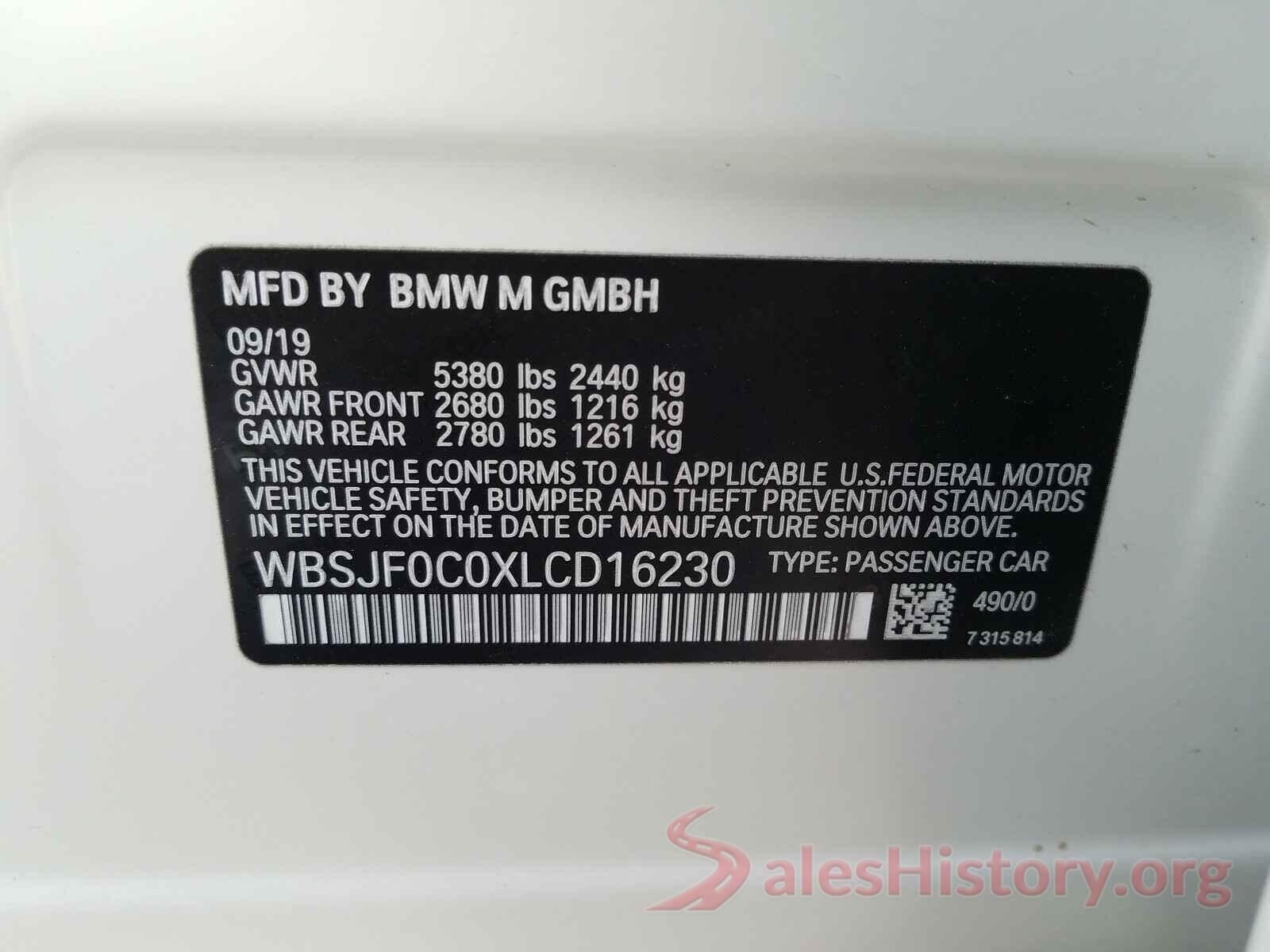 WBSJF0C0XLCD16230 2020 BMW M5