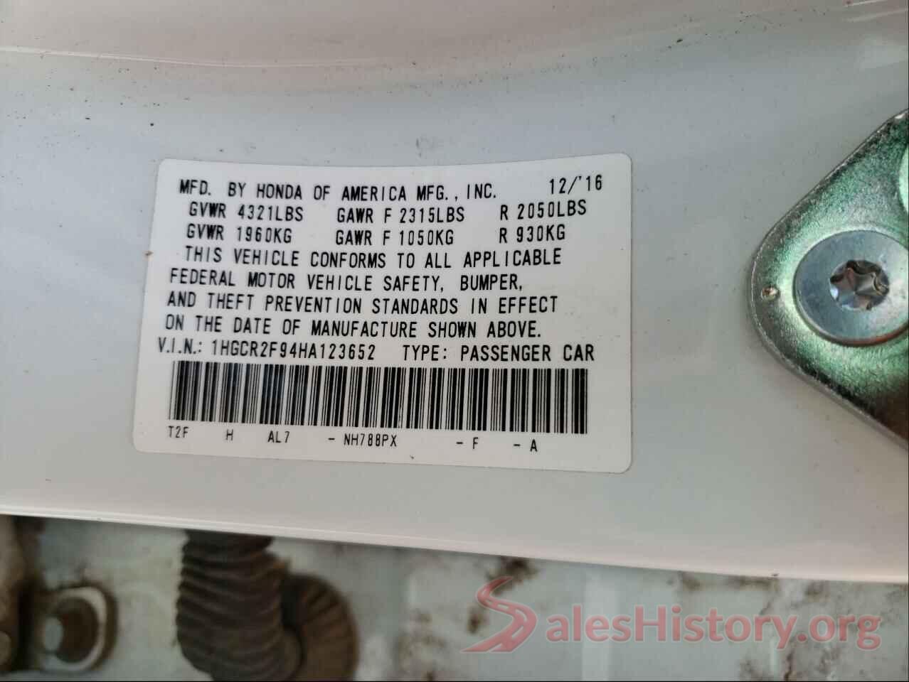 1HGCR2F94HA123652 2017 HONDA ACCORD