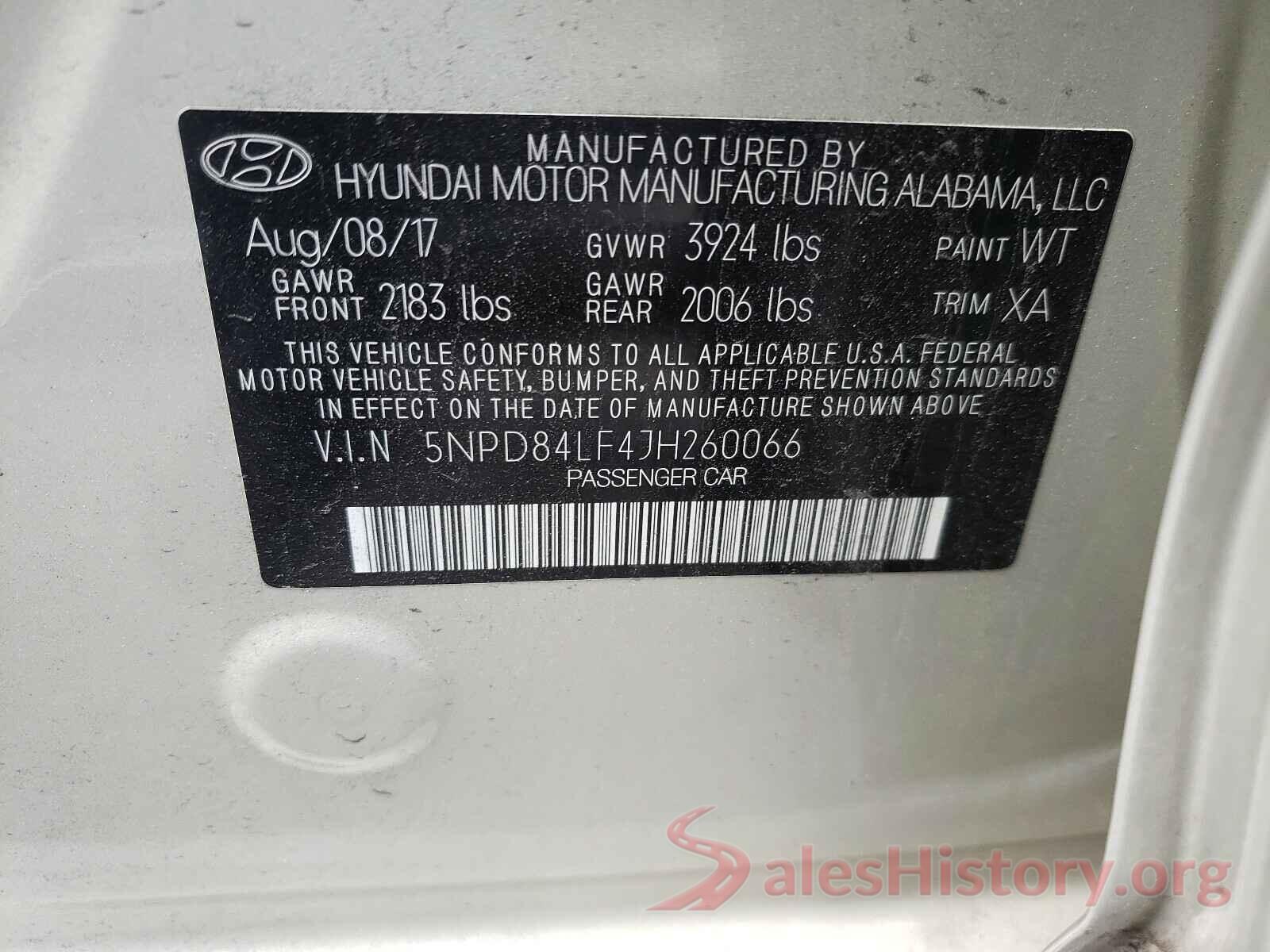 5NPD84LF4JH260066 2018 HYUNDAI ELANTRA