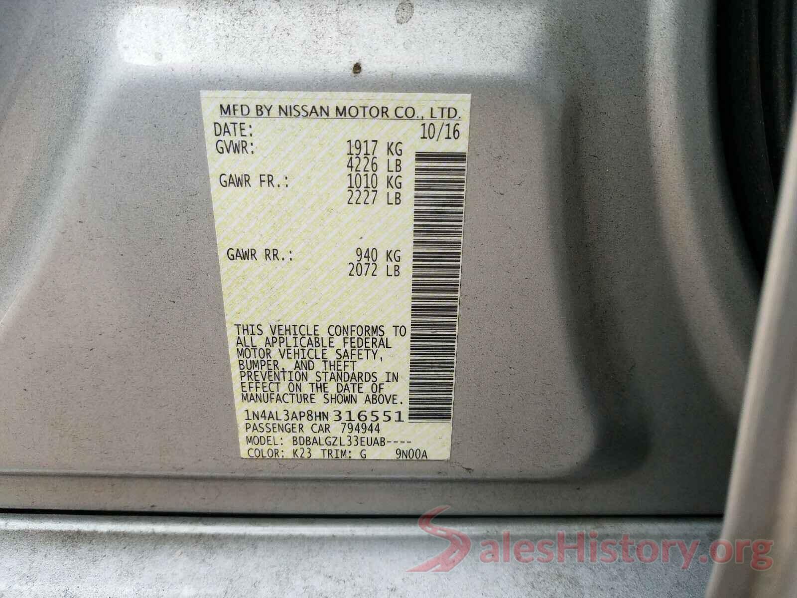 1N4AL3AP8HN316551 2017 NISSAN ALTIMA