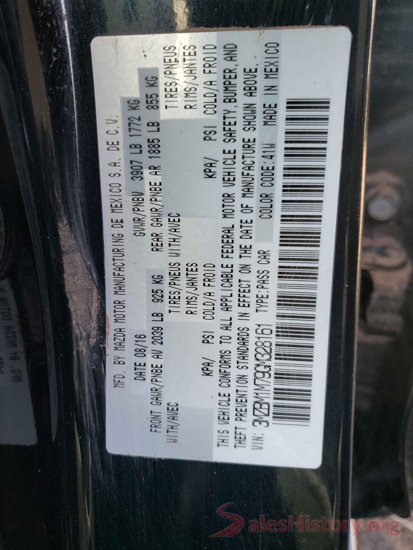 3MZBM1M79GM328161 2016 MAZDA 3