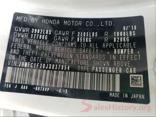 JHMFC1F30JX037954 2018 HONDA CIVIC