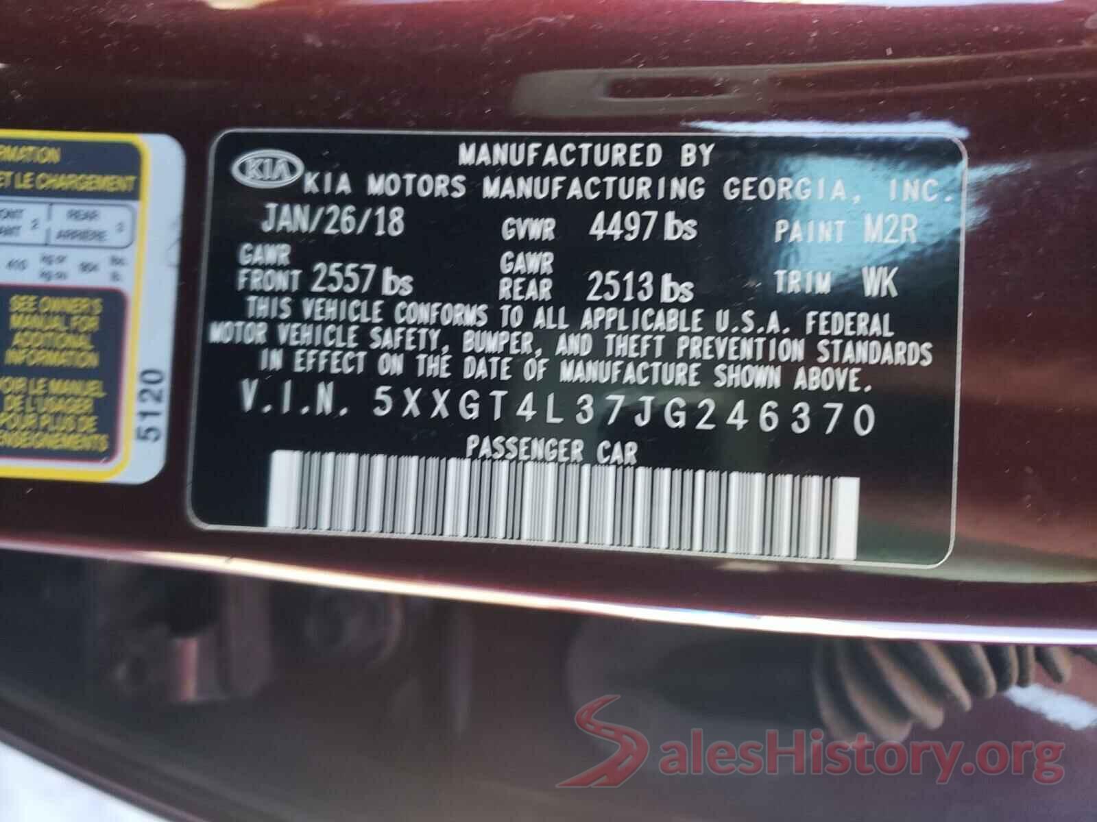 5XXGT4L37JG246370 2018 KIA OPTIMA