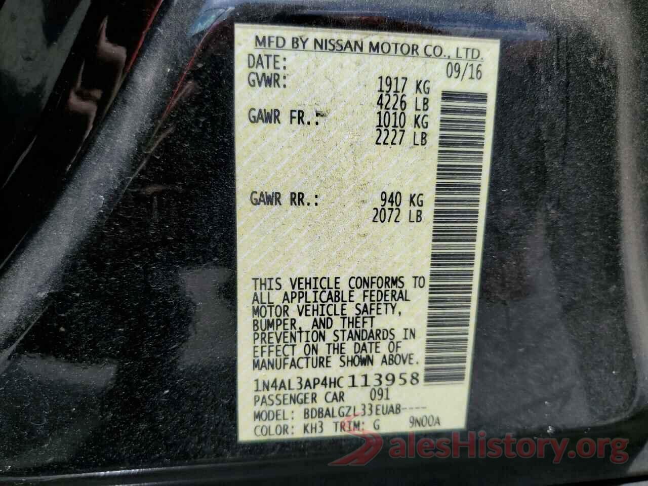 1N4AL3AP4HC113958 2017 NISSAN ALTIMA