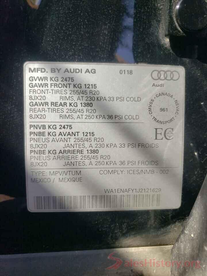 WA1ENAFY1J2121629 2018 AUDI Q5