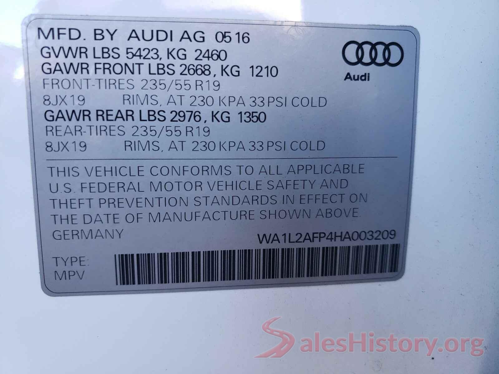 WA1L2AFP4HA003209 2017 AUDI Q5