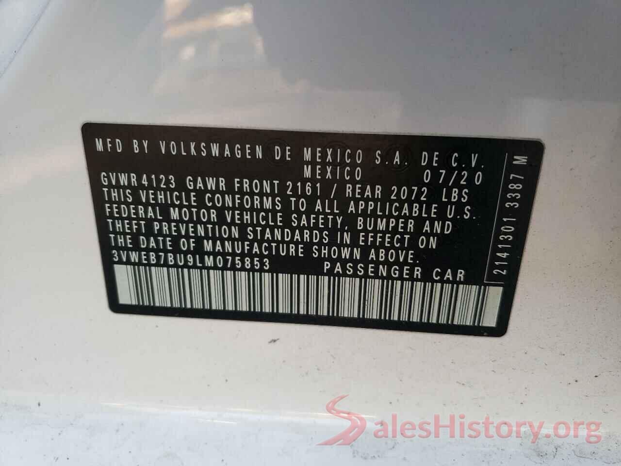 3VWEB7BU9LM075853 2020 VOLKSWAGEN JETTA