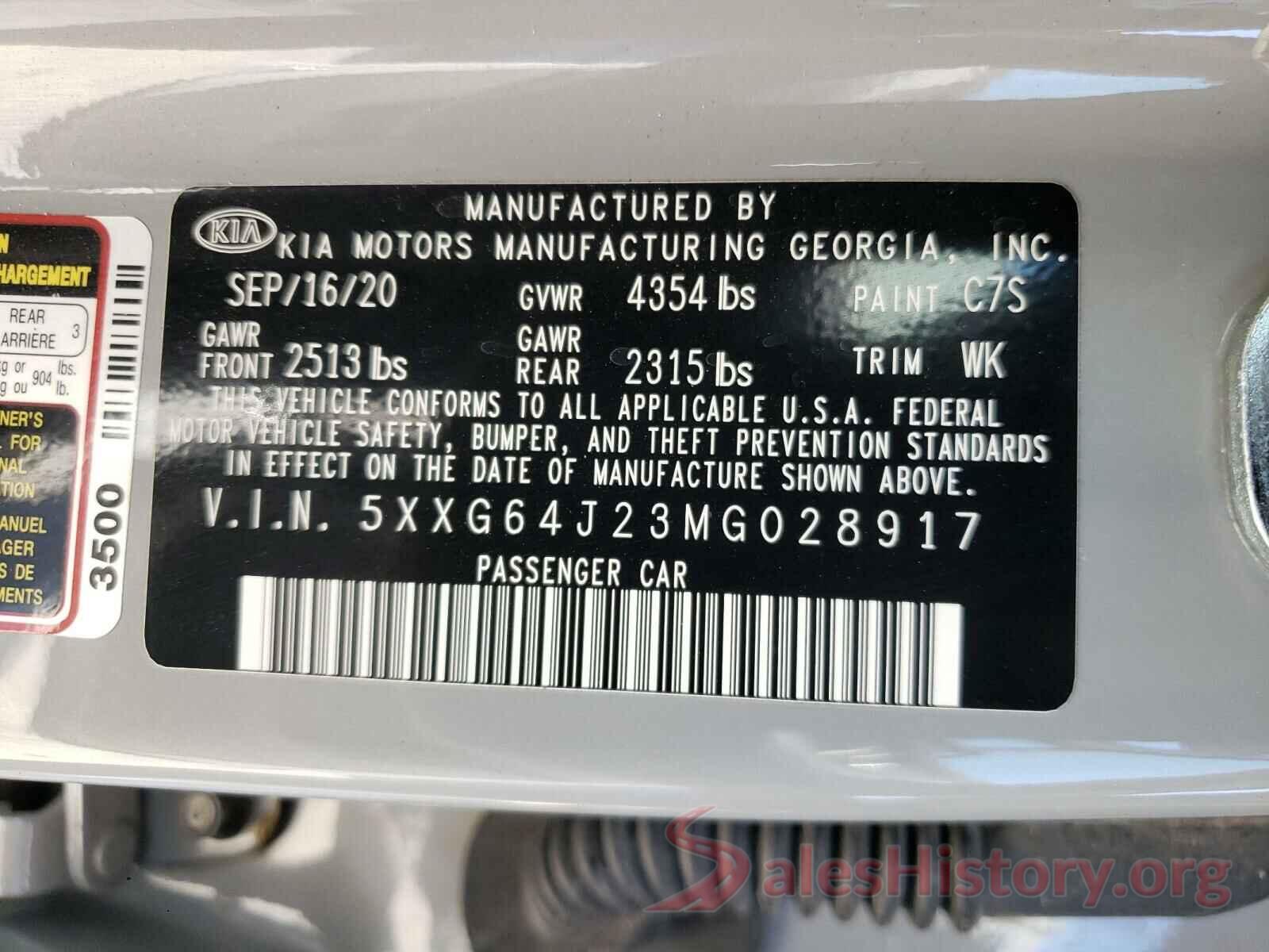 5XXG64J23MG028917 2021 KIA K5