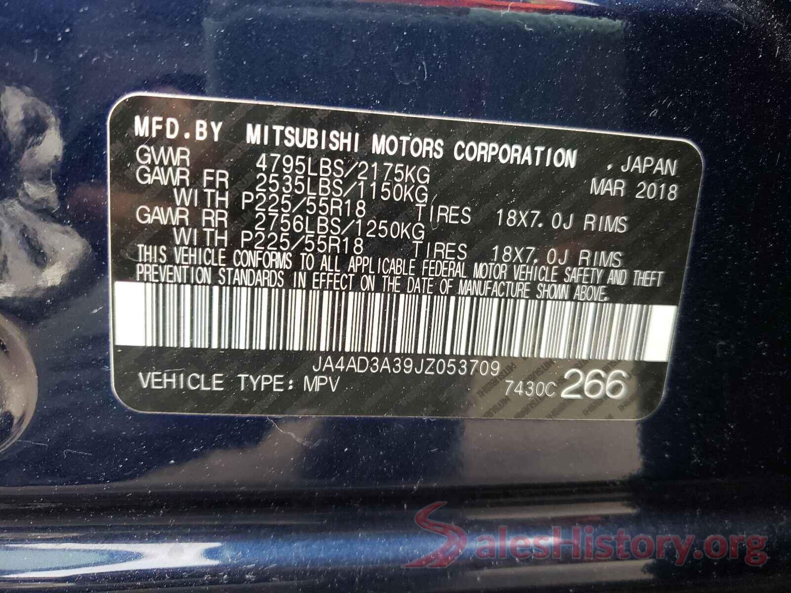 JA4AD3A39JZ053709 2018 MITSUBISHI OUTLANDER