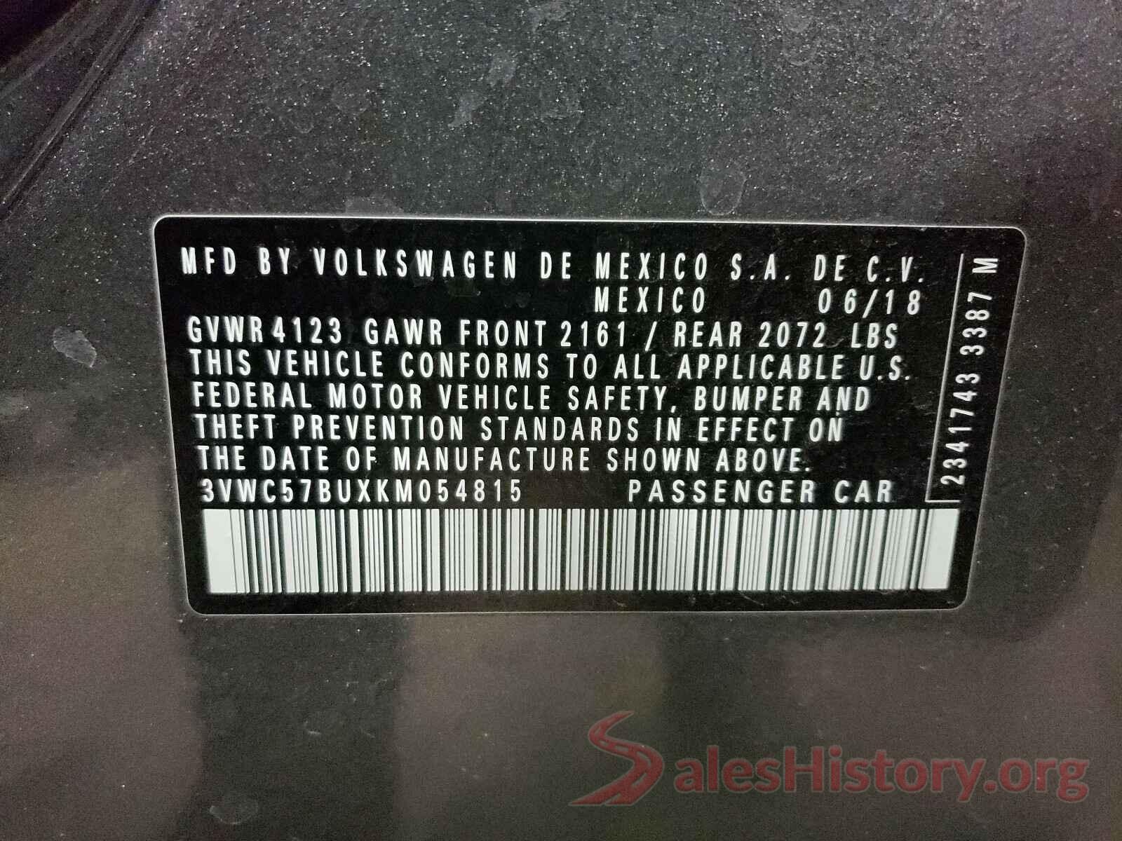 3VWC57BUXKM054815 2019 VOLKSWAGEN JETTA