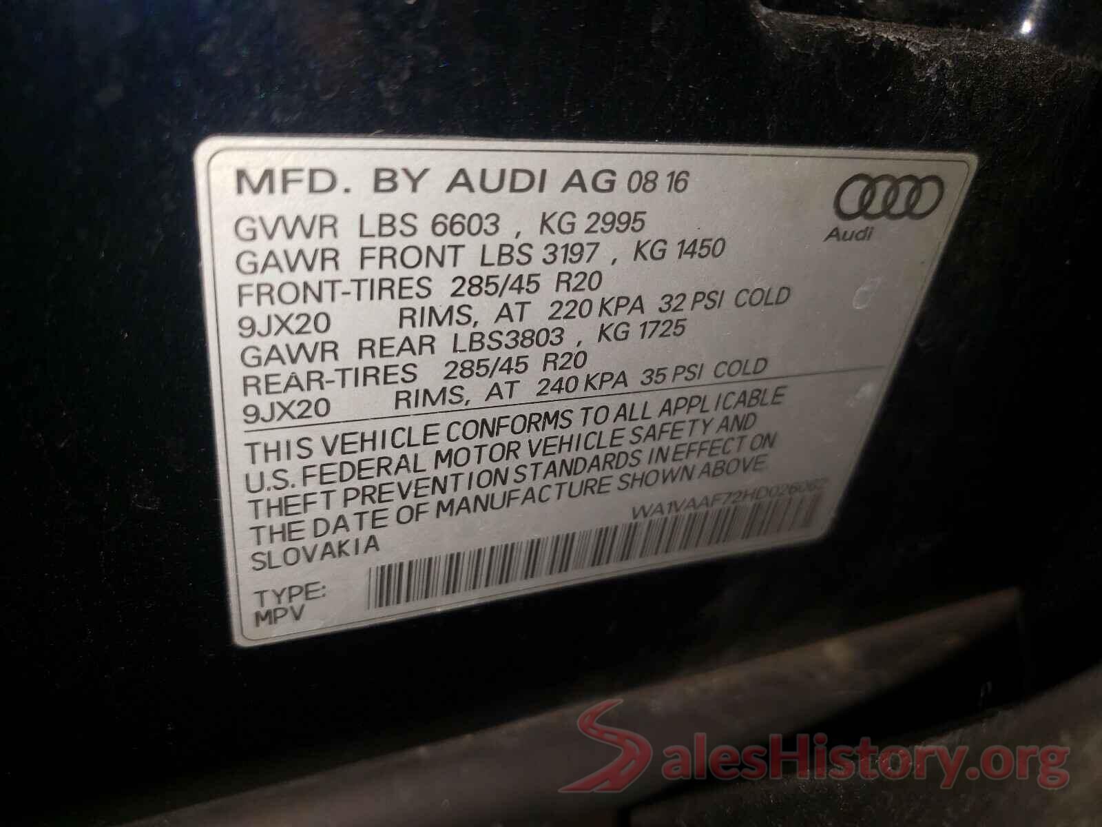 WA1VAAF72HD026062 2017 AUDI Q7