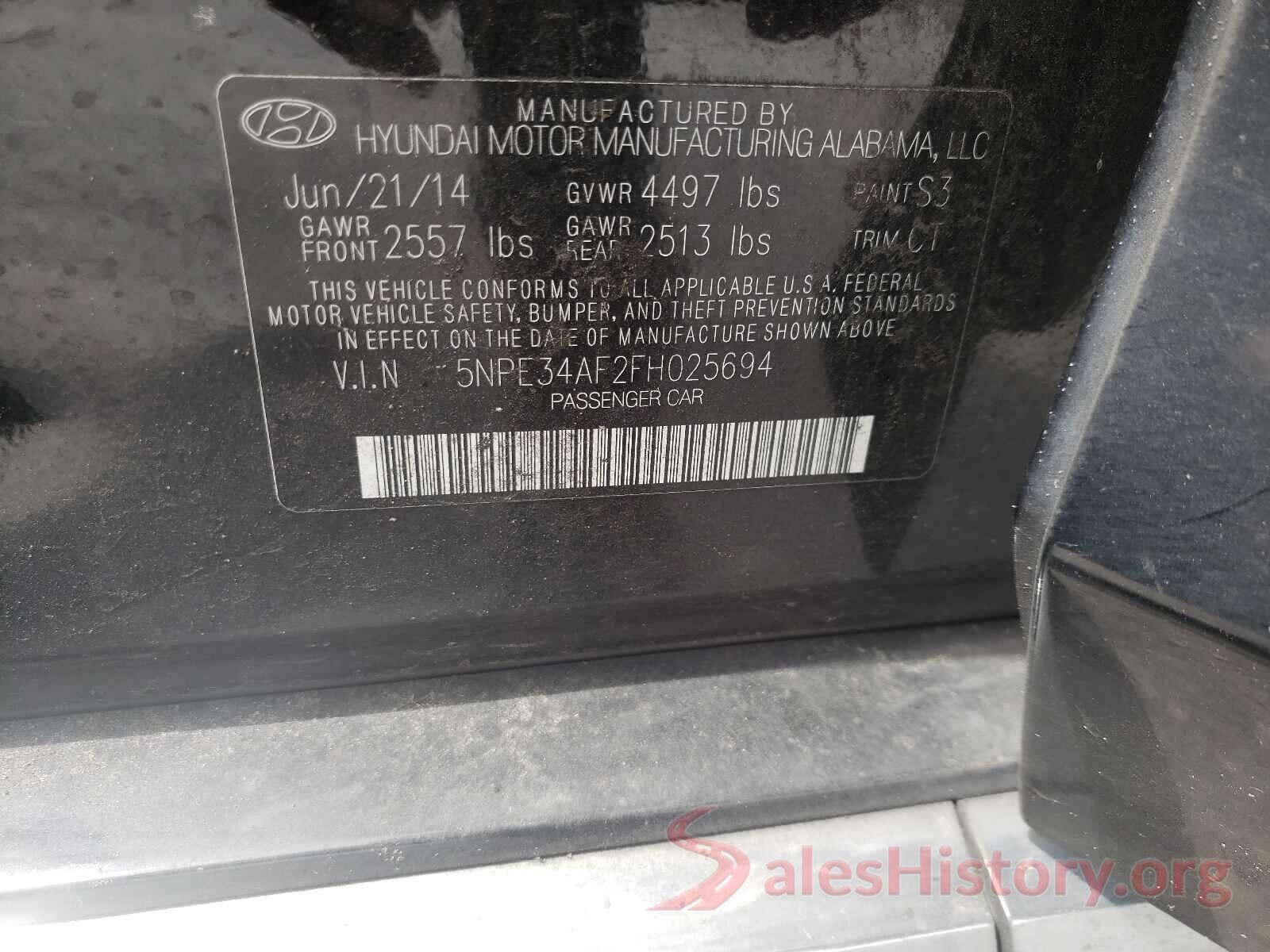 5NPE34AF2FH025694 2015 HYUNDAI SONATA