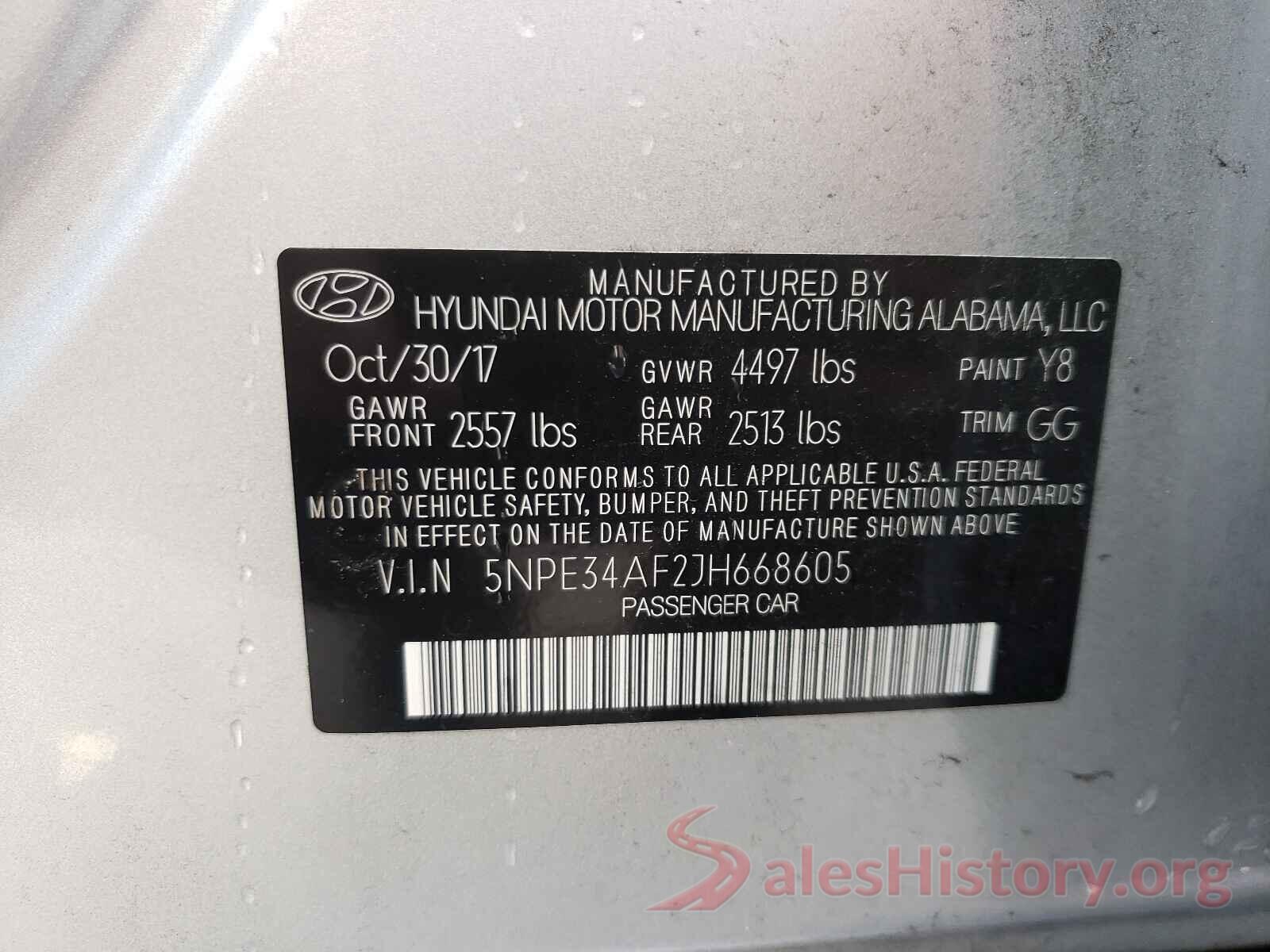 5NPE34AF2JH668605 2018 HYUNDAI SONATA