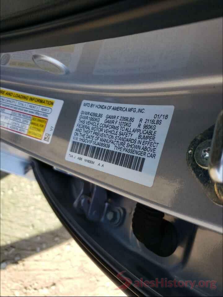 1HGCV1F1XJA085639 2018 HONDA ACCORD