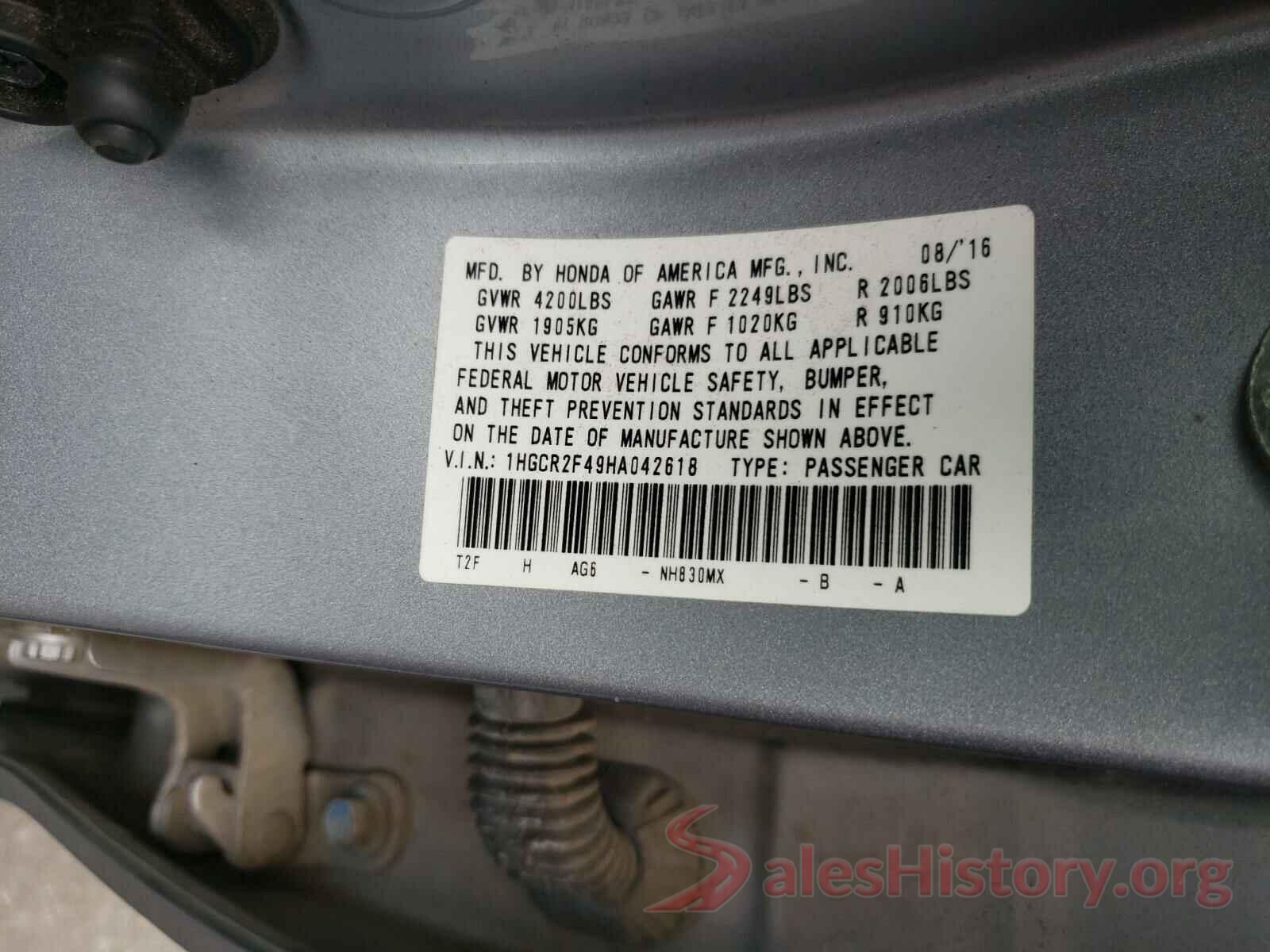 1HGCR2F49HA042618 2017 HONDA ACCORD