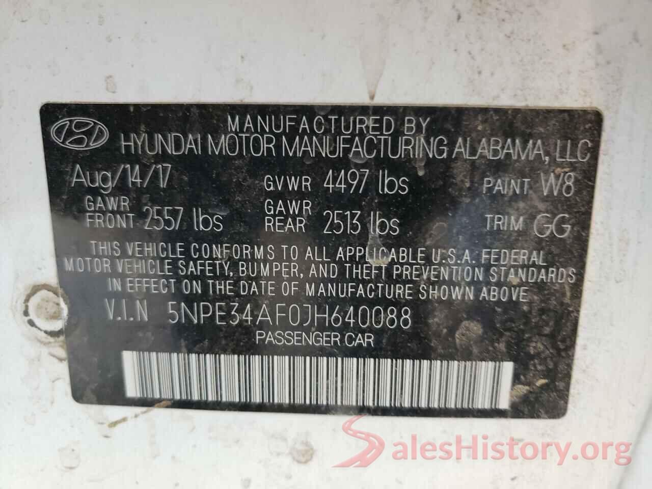 5NPE34AF0JH640088 2018 HYUNDAI SONATA