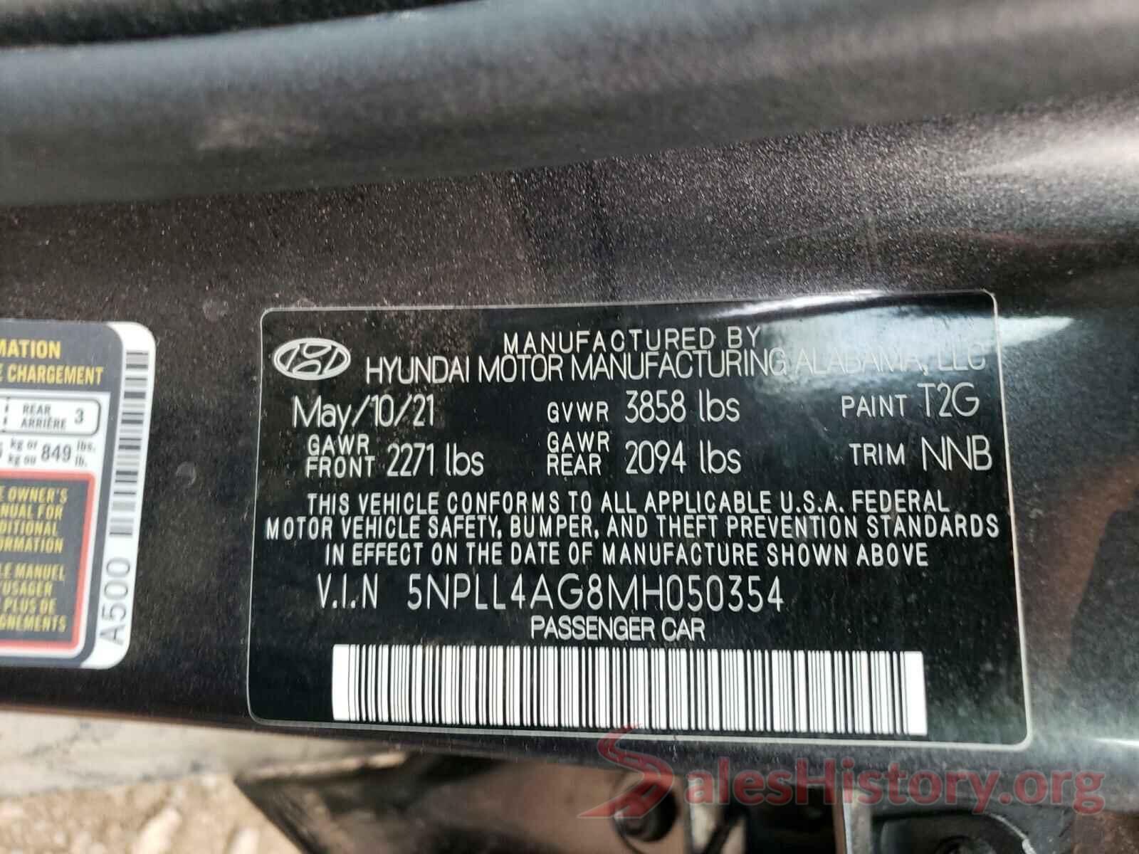 5NPLL4AG8MH050354 2021 HYUNDAI ELANTRA