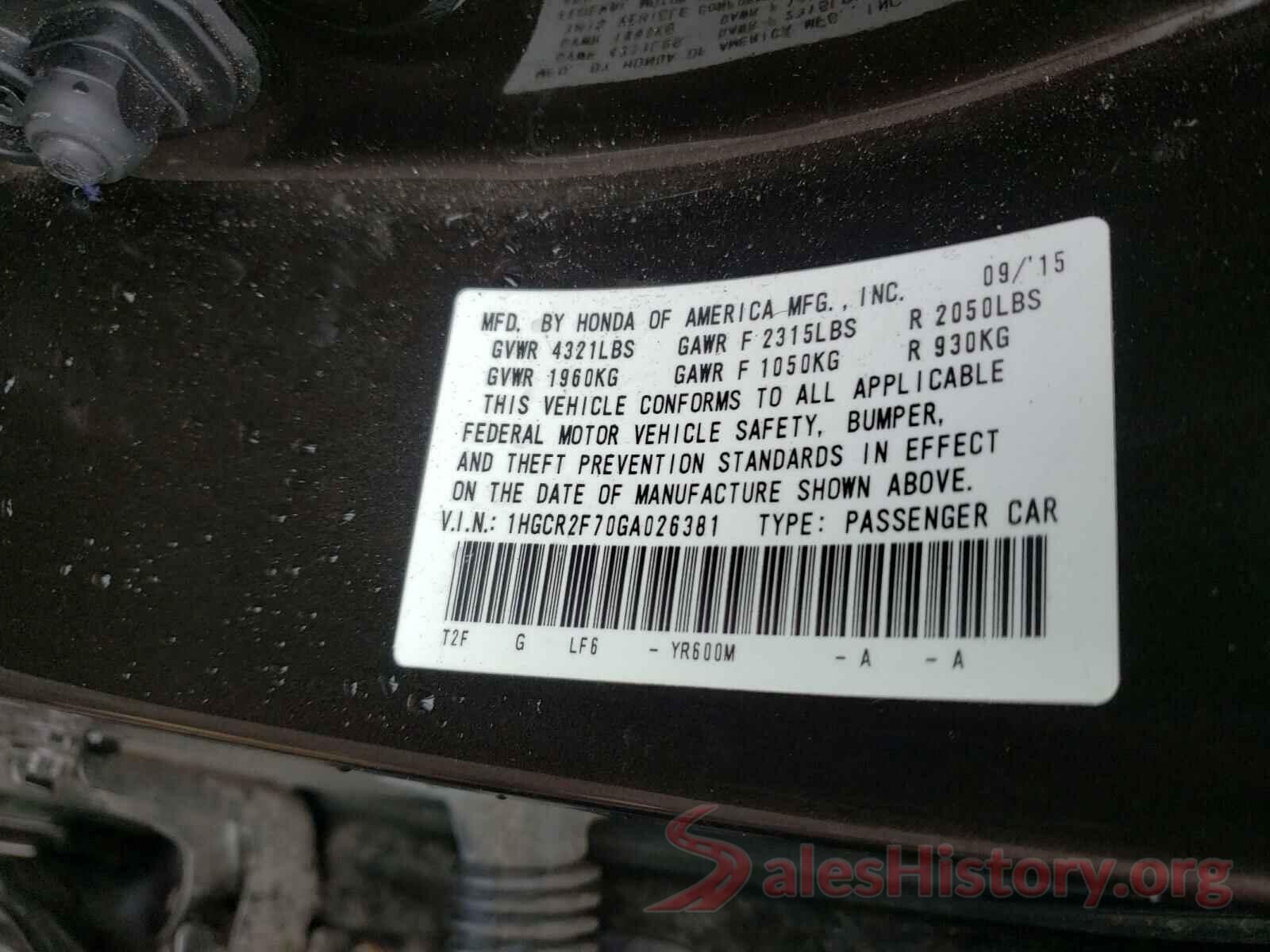 1HGCR2F70GA026381 2016 HONDA ACCORD