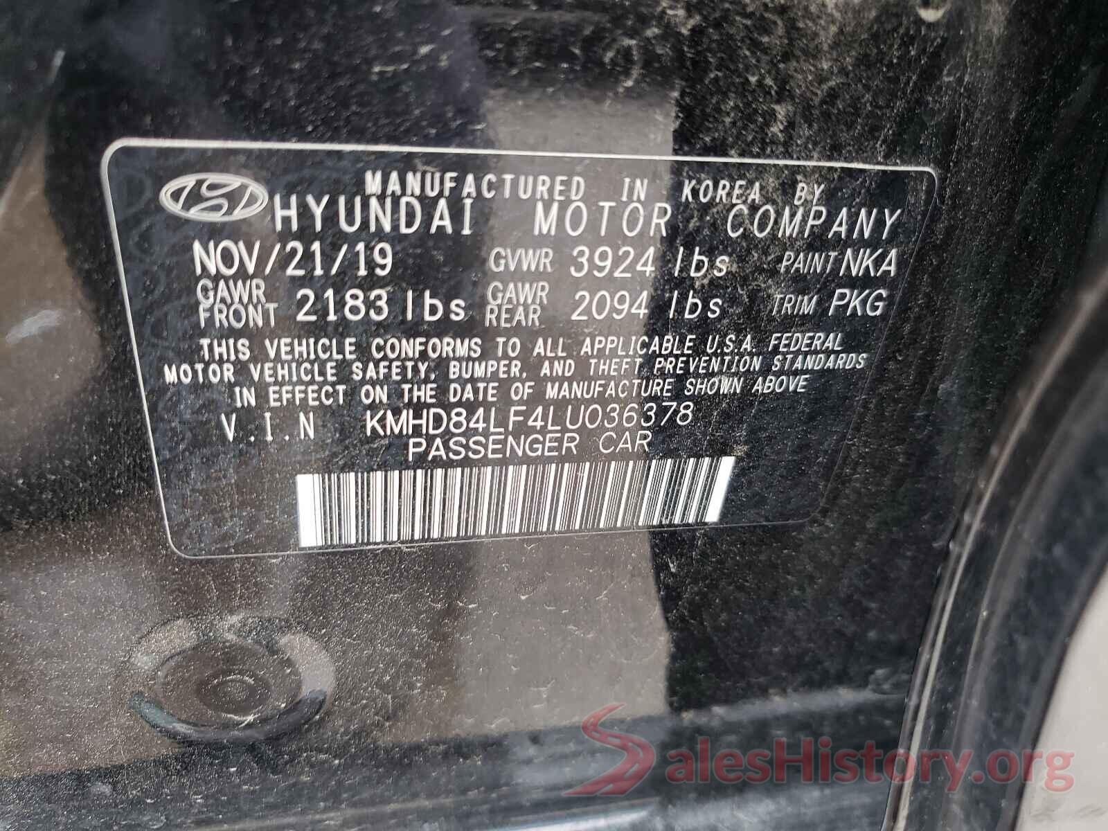 KMHD84LF4LU036378 2020 HYUNDAI ELANTRA