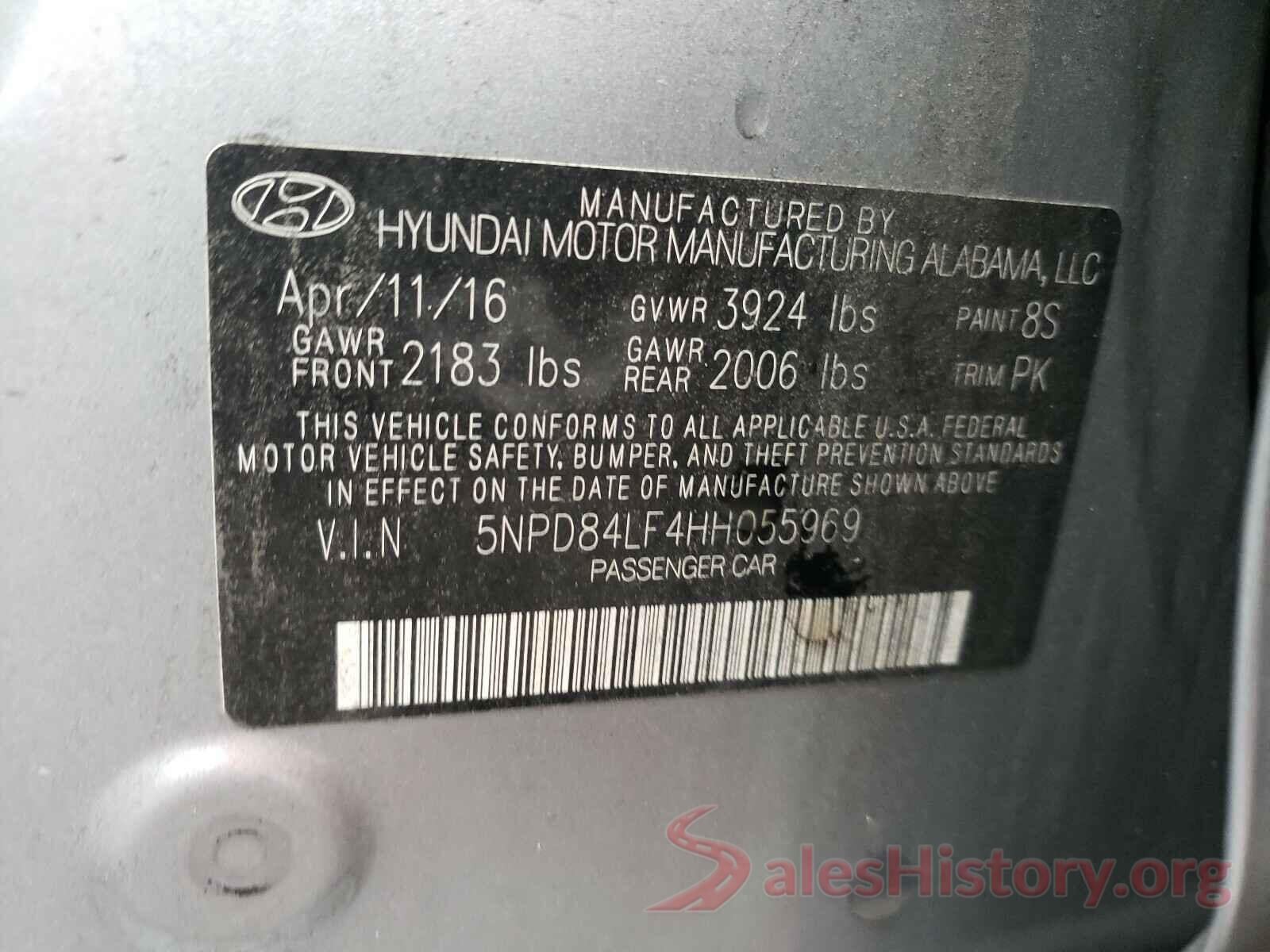 5NPD84LF4HH055969 2017 HYUNDAI ELANTRA